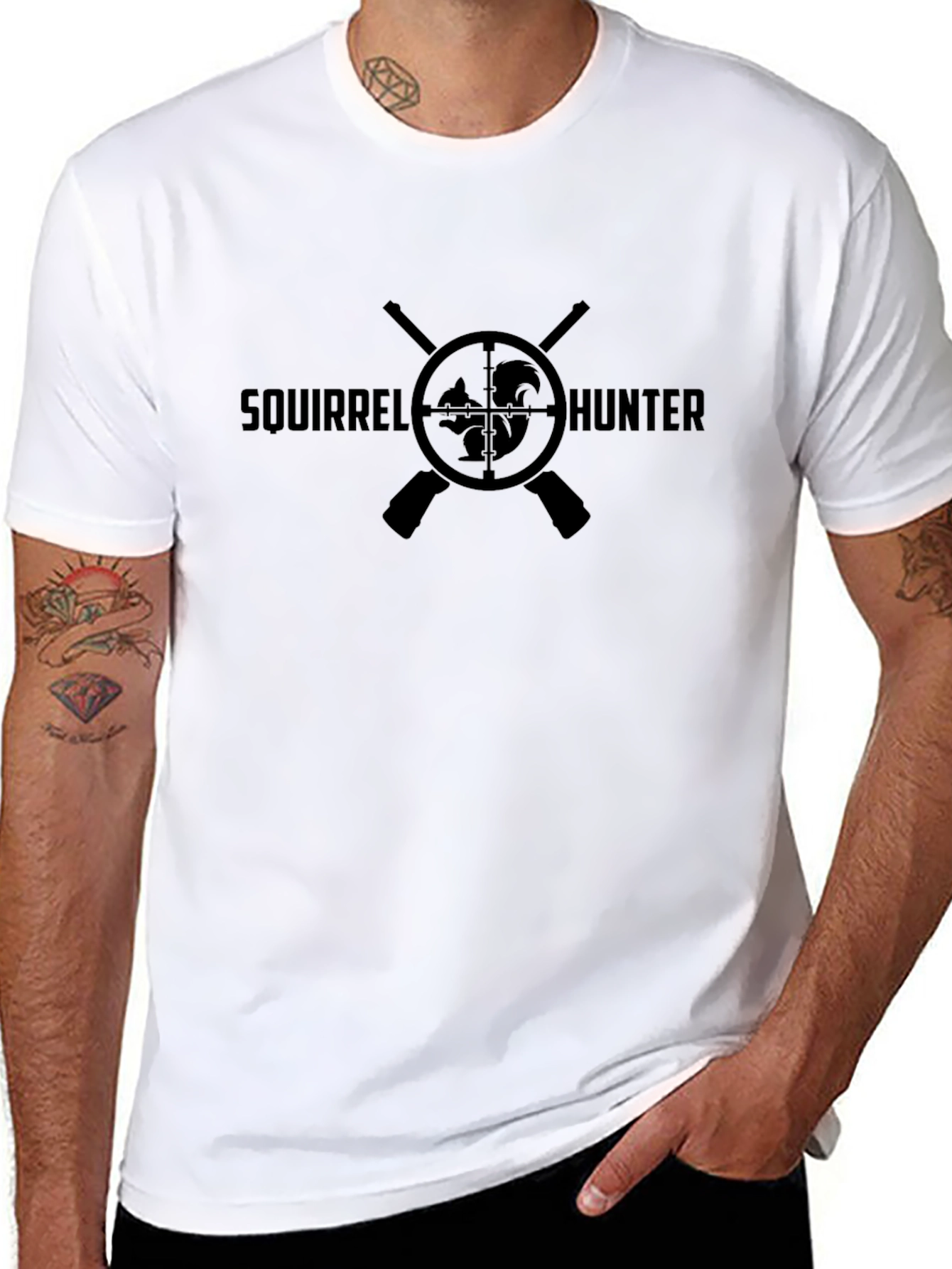 Squirrel Hunter Graphic Tee - Black
