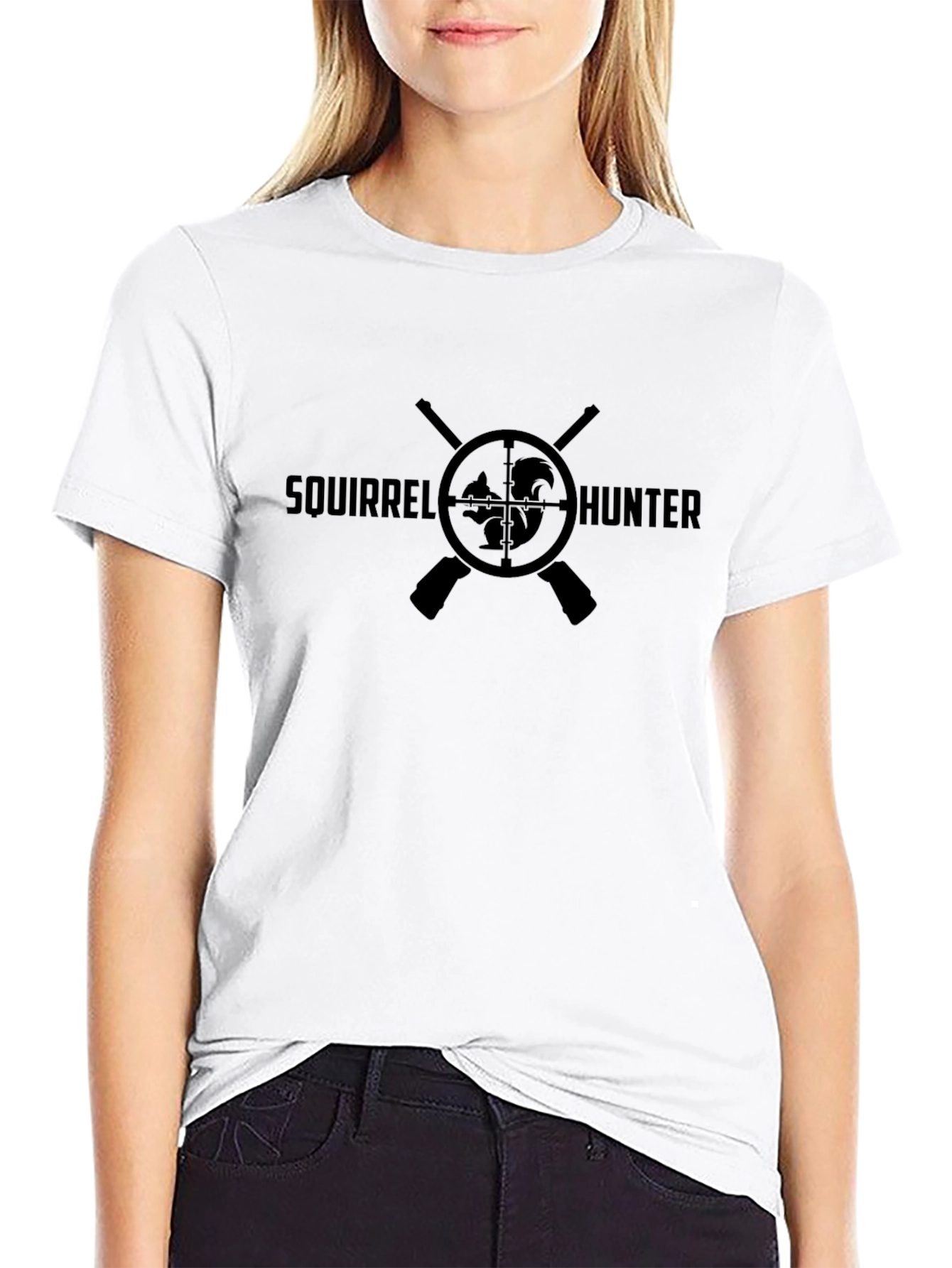 Squirrel Hunter Graphic Tee - Black