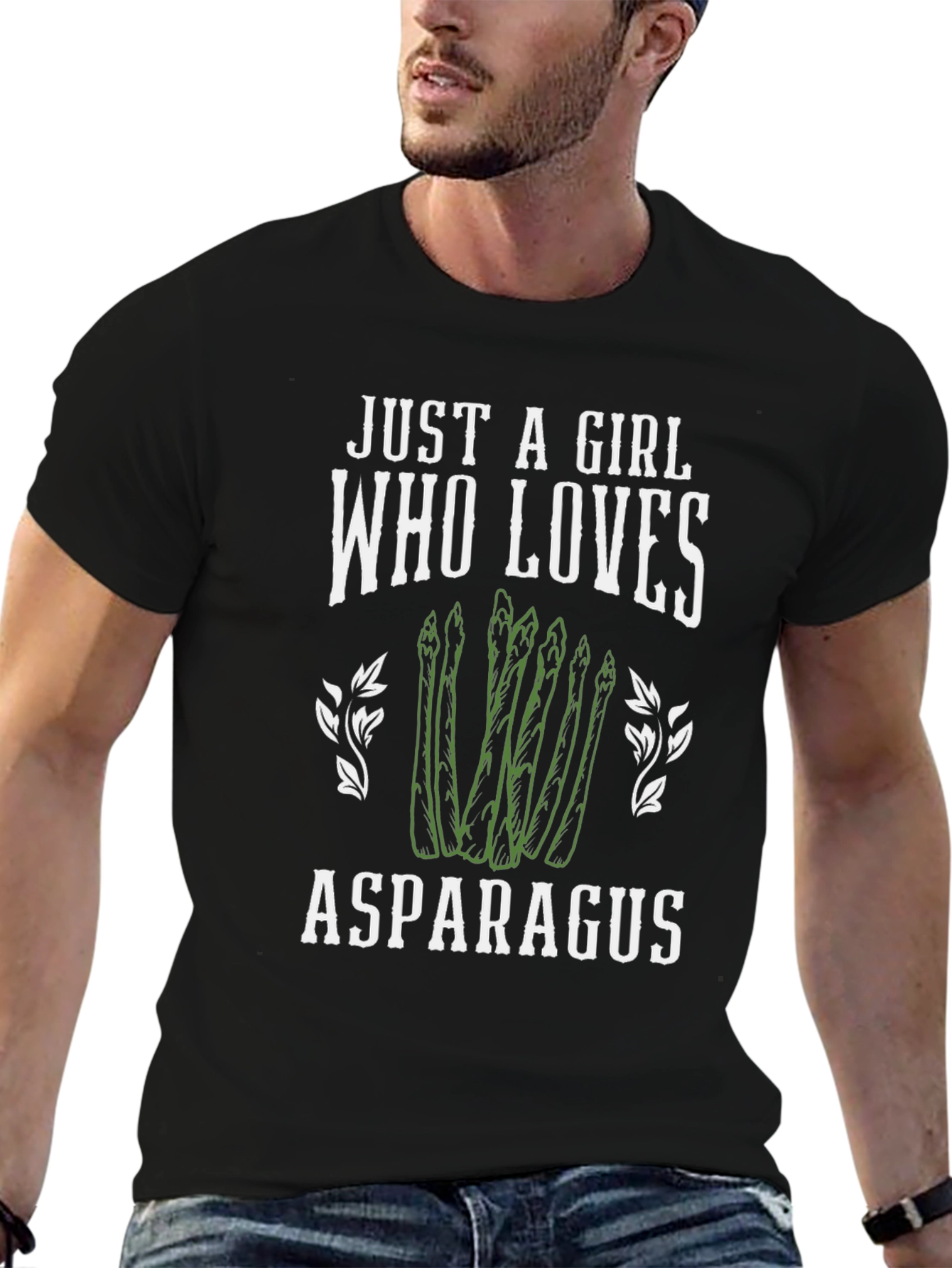 Asparagus Lover Graphic Tee - Cute Girl T-Shirt