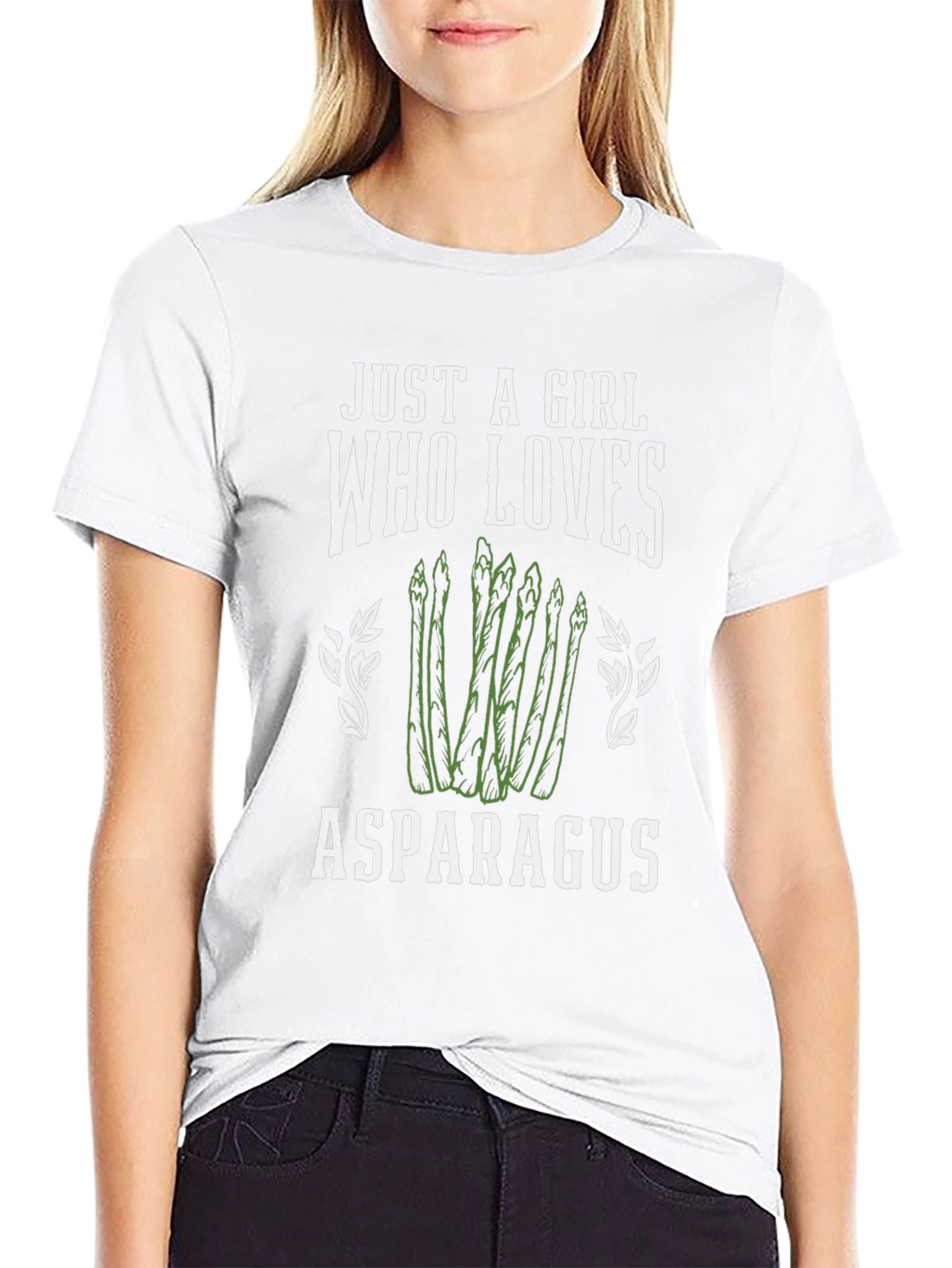 Asparagus Lover Graphic Tee - Cute Girl T-Shirt