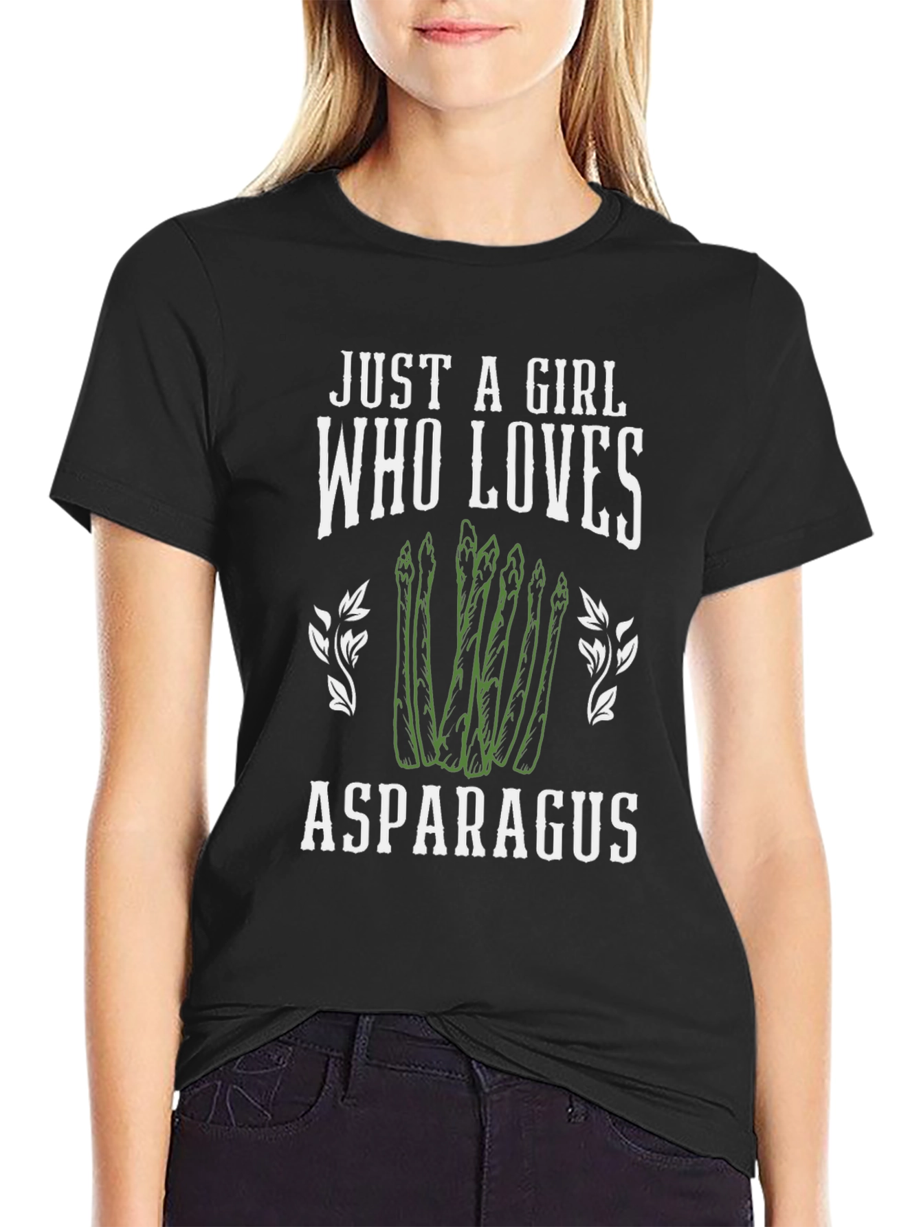 Asparagus Lover Graphic Tee - Cute Girl T-Shirt