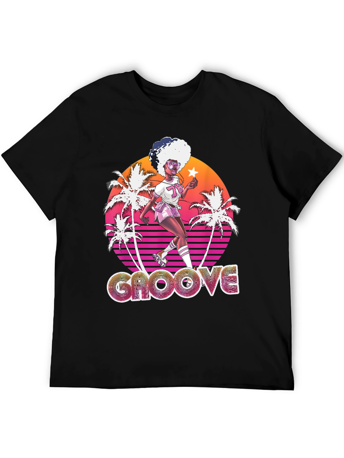 Retro Groove T-Shirt - 70s Roller Skate Design