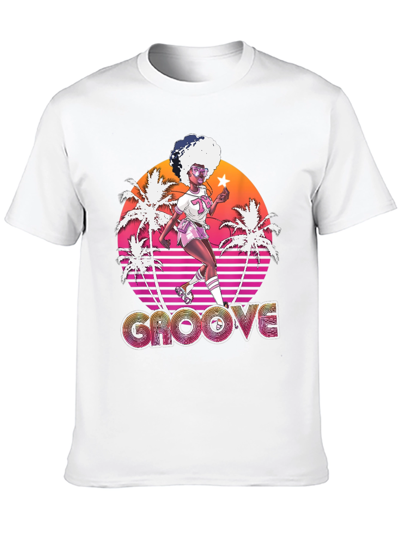 Retro Groove T-Shirt - 70s Roller Skate Design