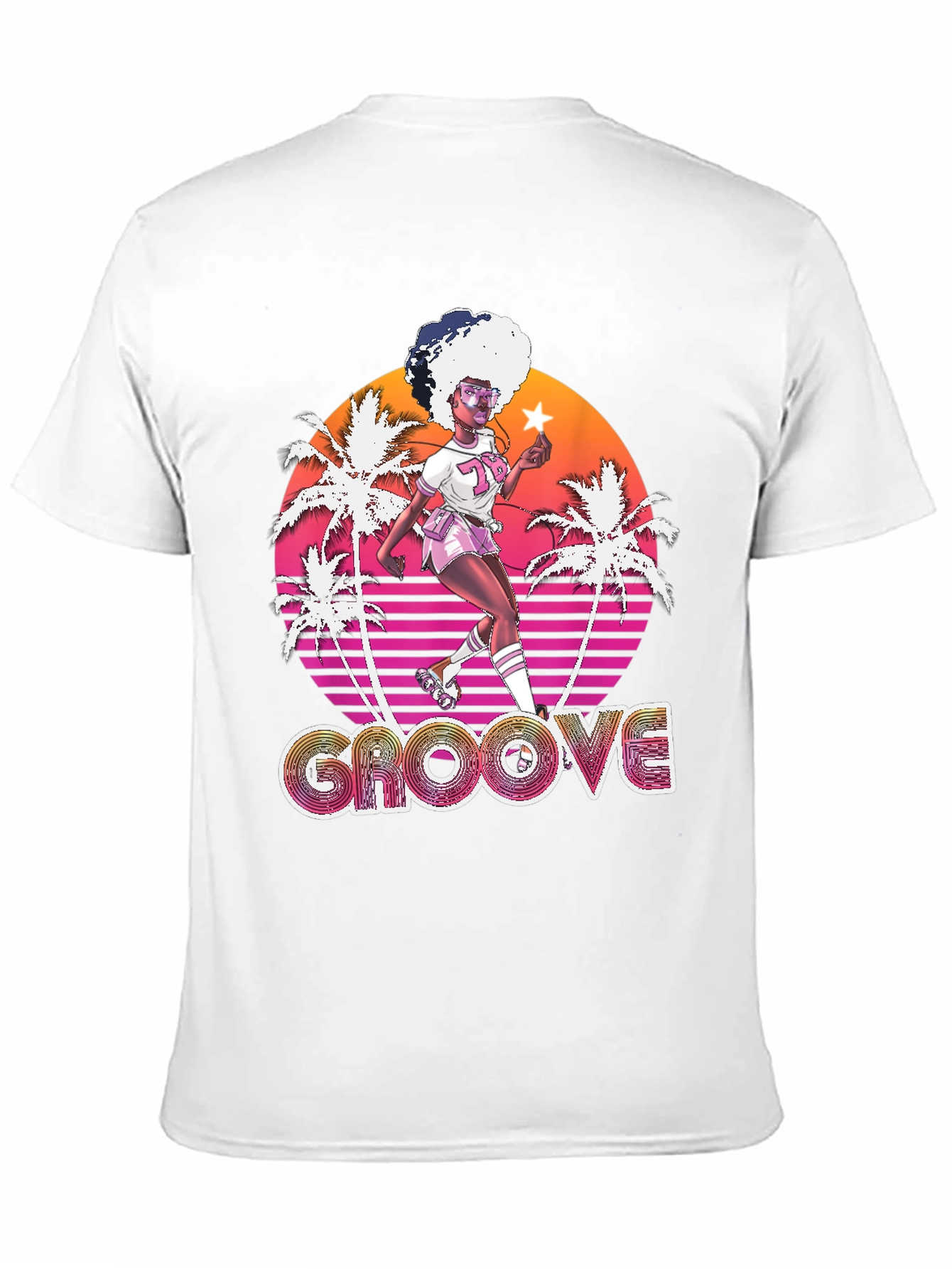 Retro Groove T-Shirt - 70s Roller Skate Design