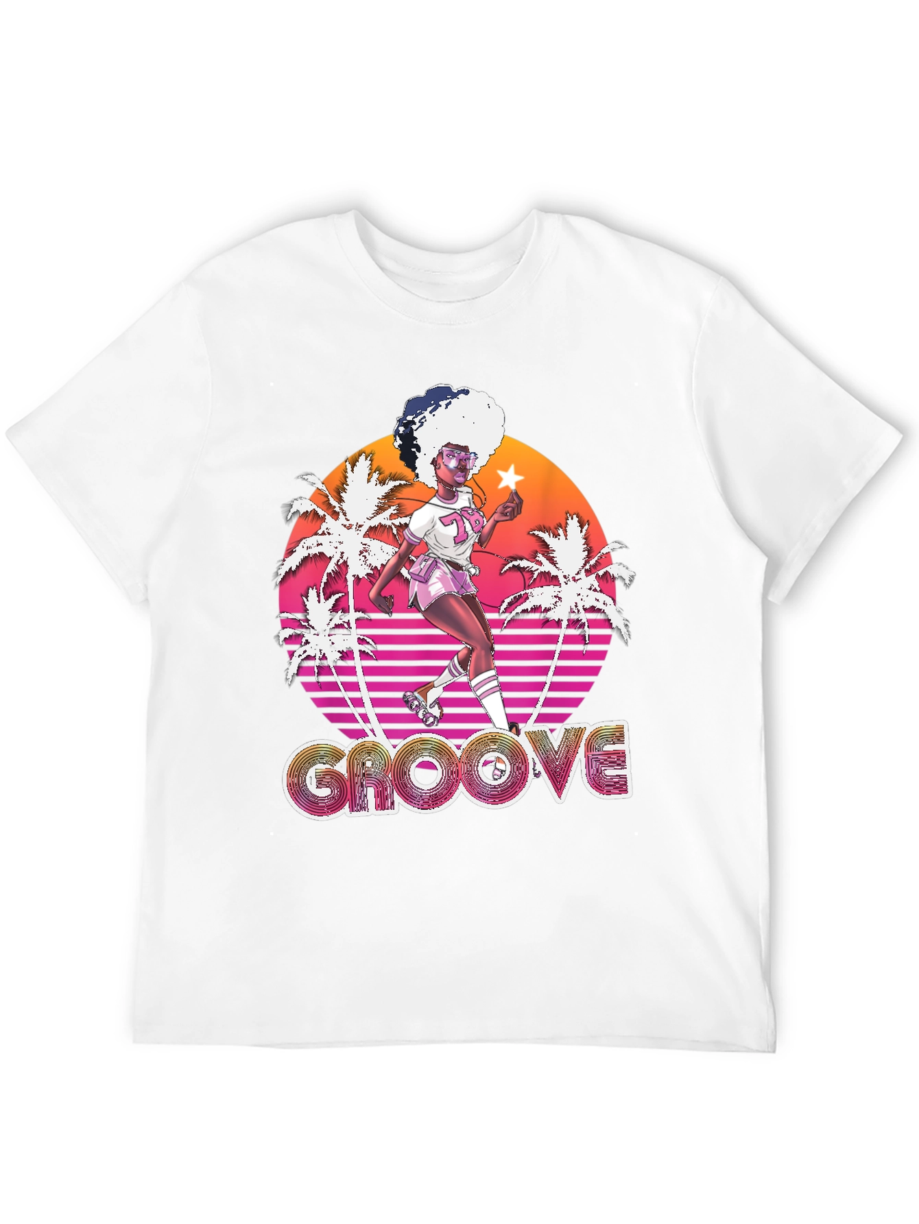 Retro Groove T-Shirt - 70s Roller Skate Design