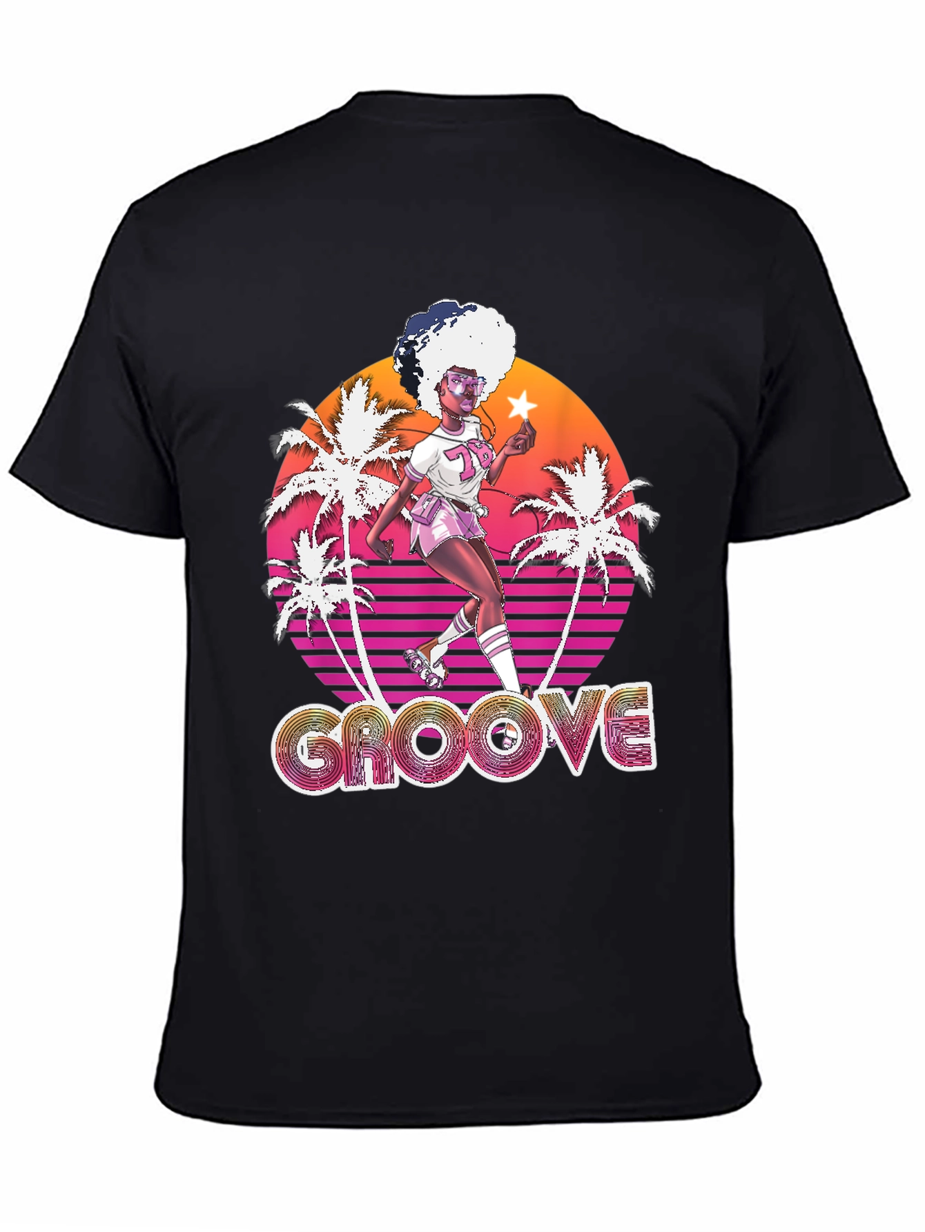 Retro Groove T-Shirt - 70s Roller Skate Design