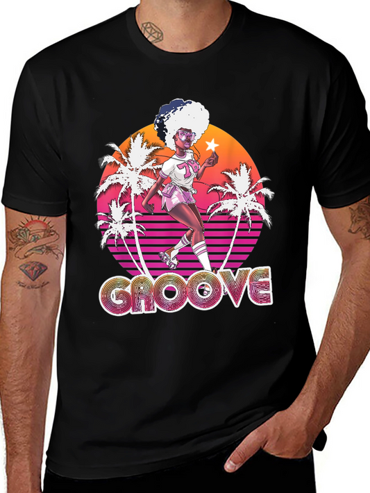 Retro Groove T-Shirt - 70s Roller Skate Design
