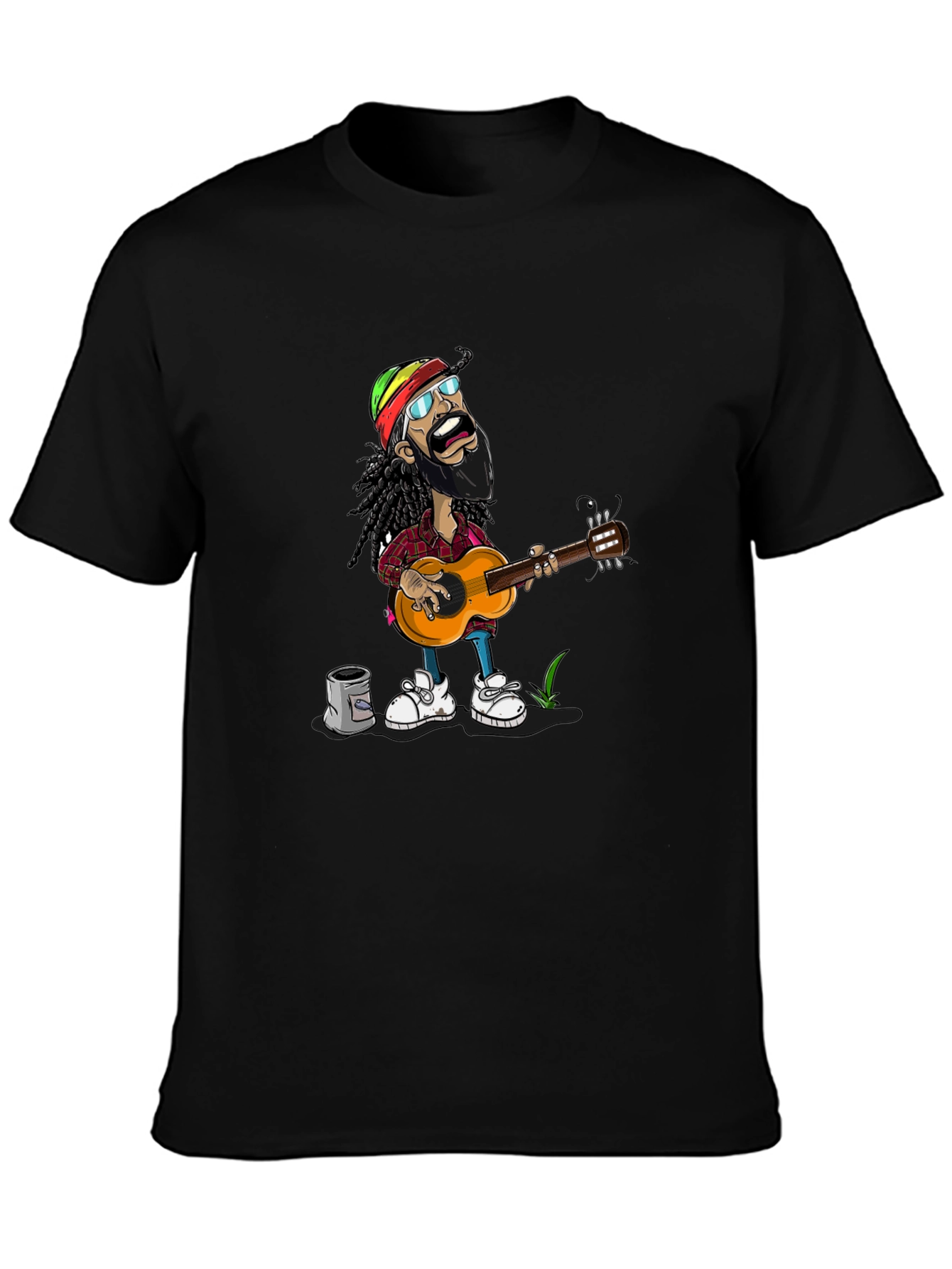 Rasta Man Guitar Player Graphic T-Shirt