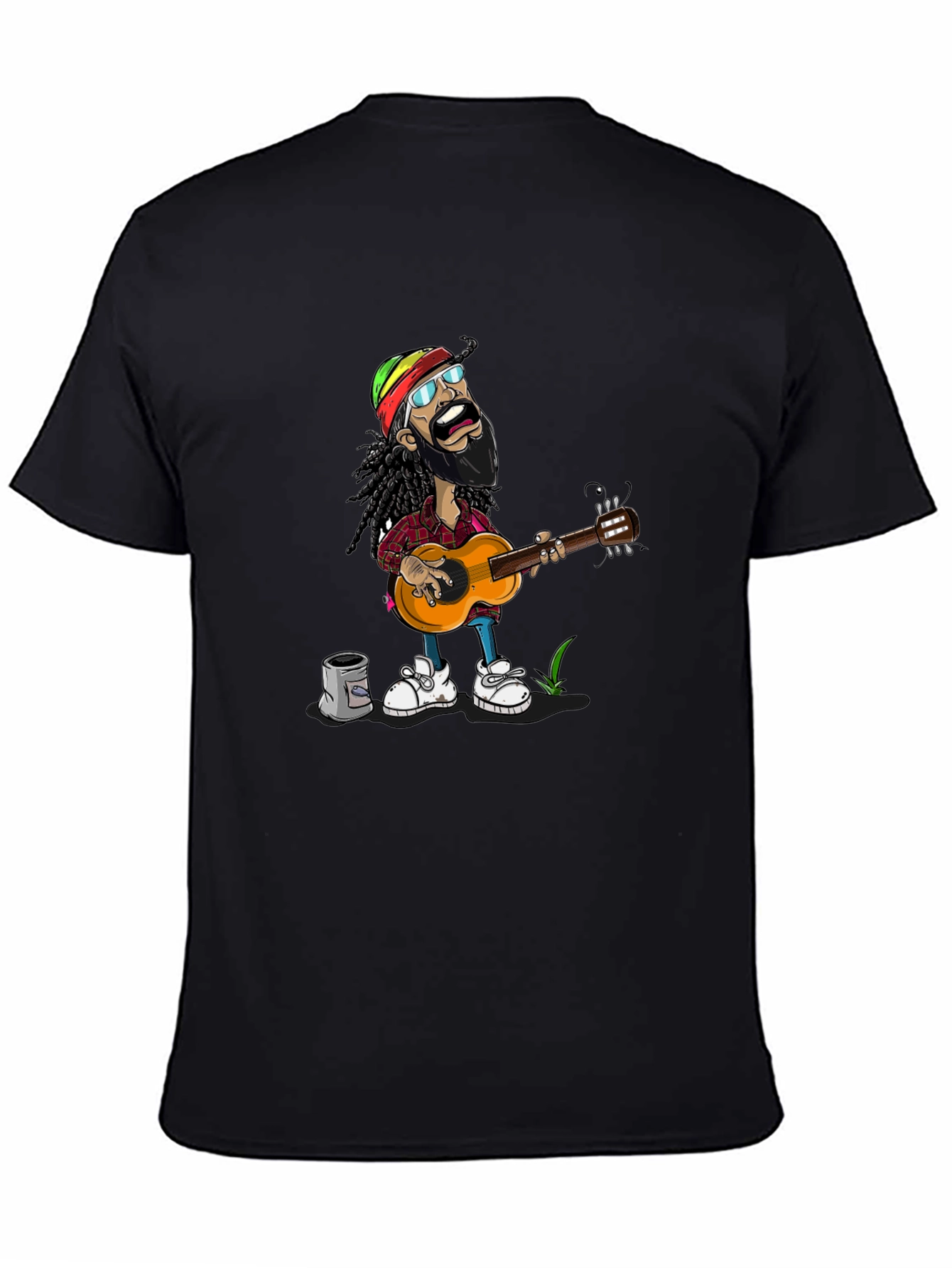 Rasta Man Guitar Player Graphic T-Shirt