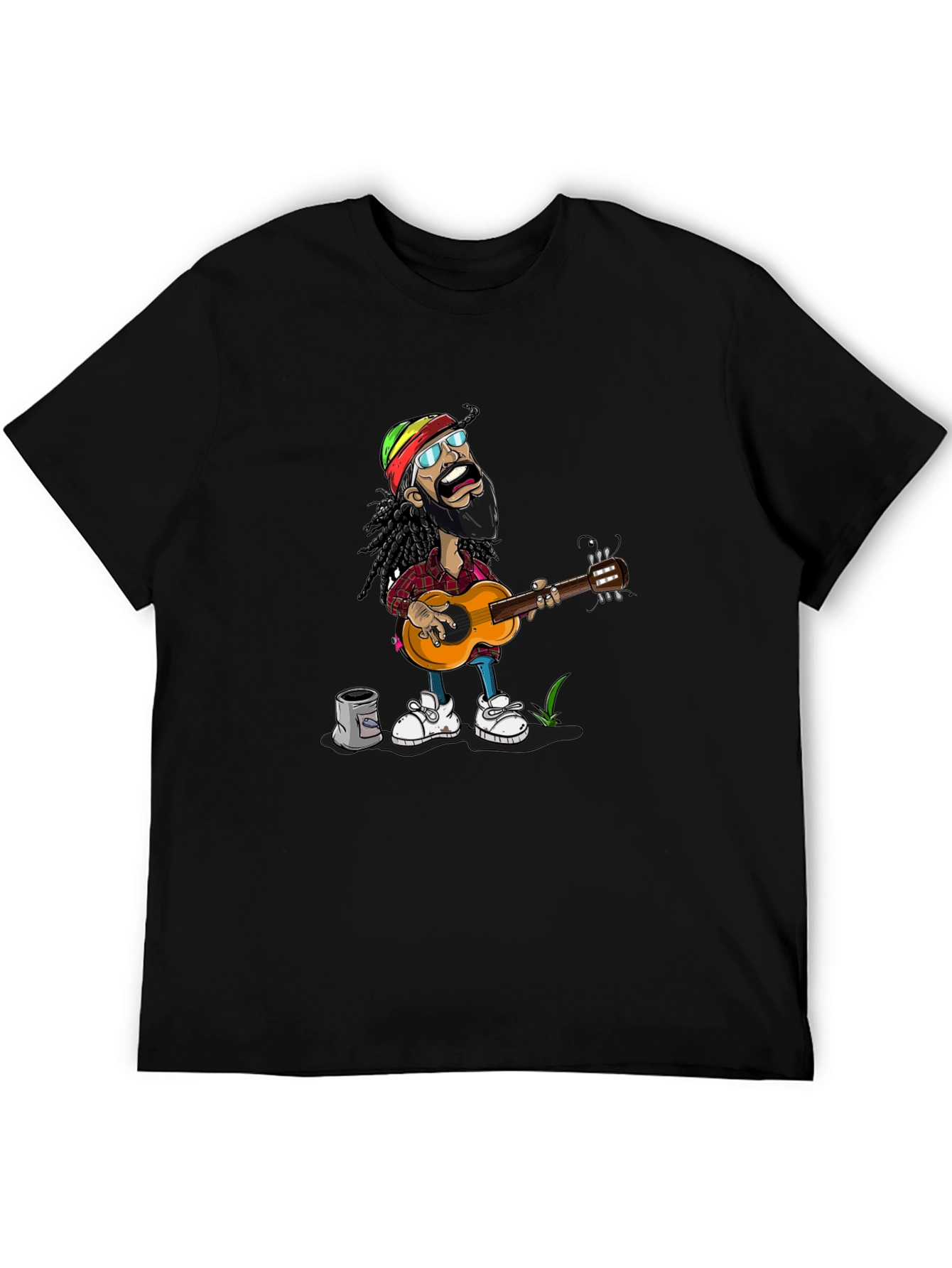 Rasta Man Guitar Player Graphic T-Shirt