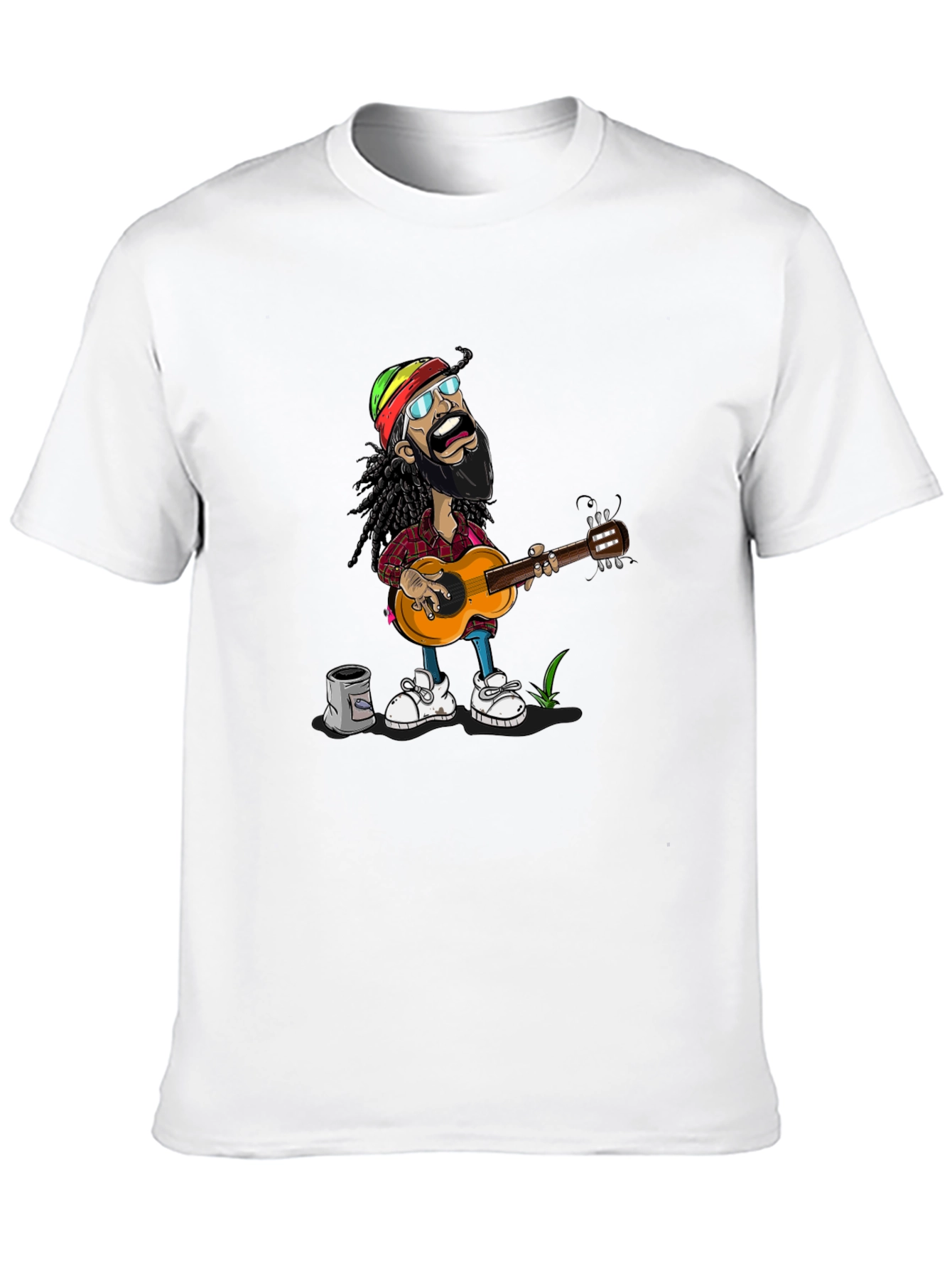 Rasta Man Guitar Player Graphic T-Shirt