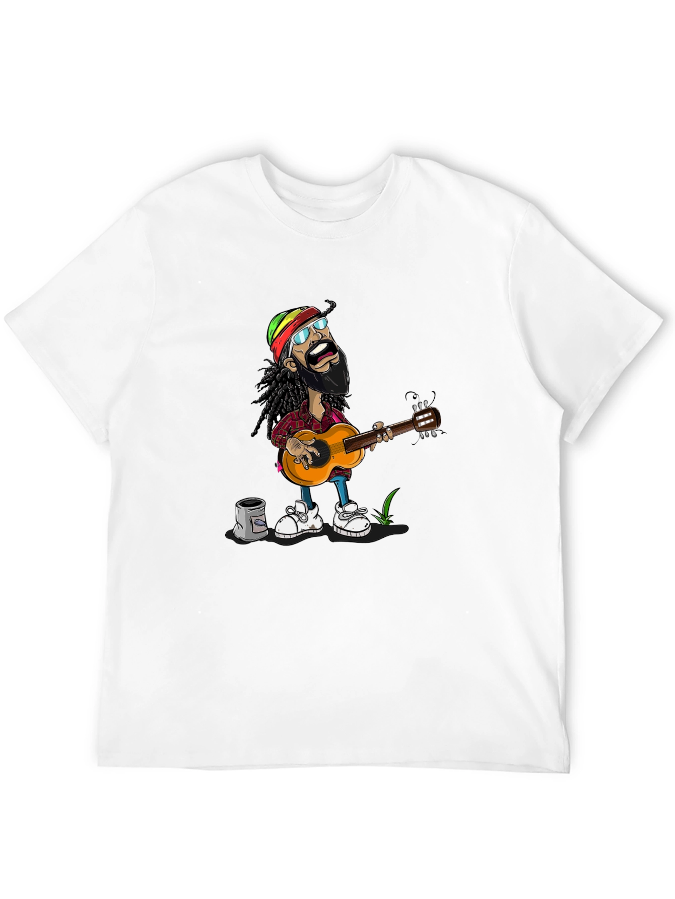 Rasta Man Guitar Player Graphic T-Shirt