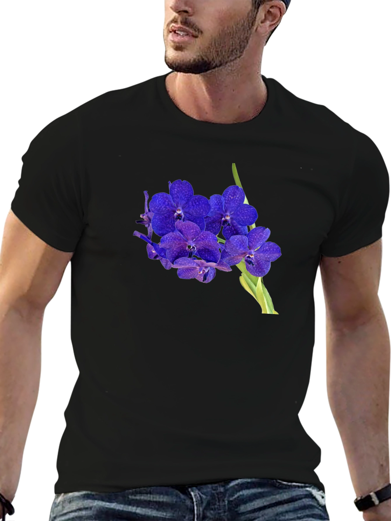Floral Graphic Tee - Stylish Orchid Design