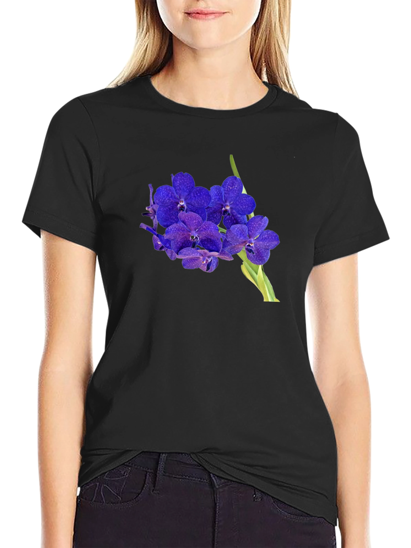 Floral Graphic Tee - Stylish Orchid Design