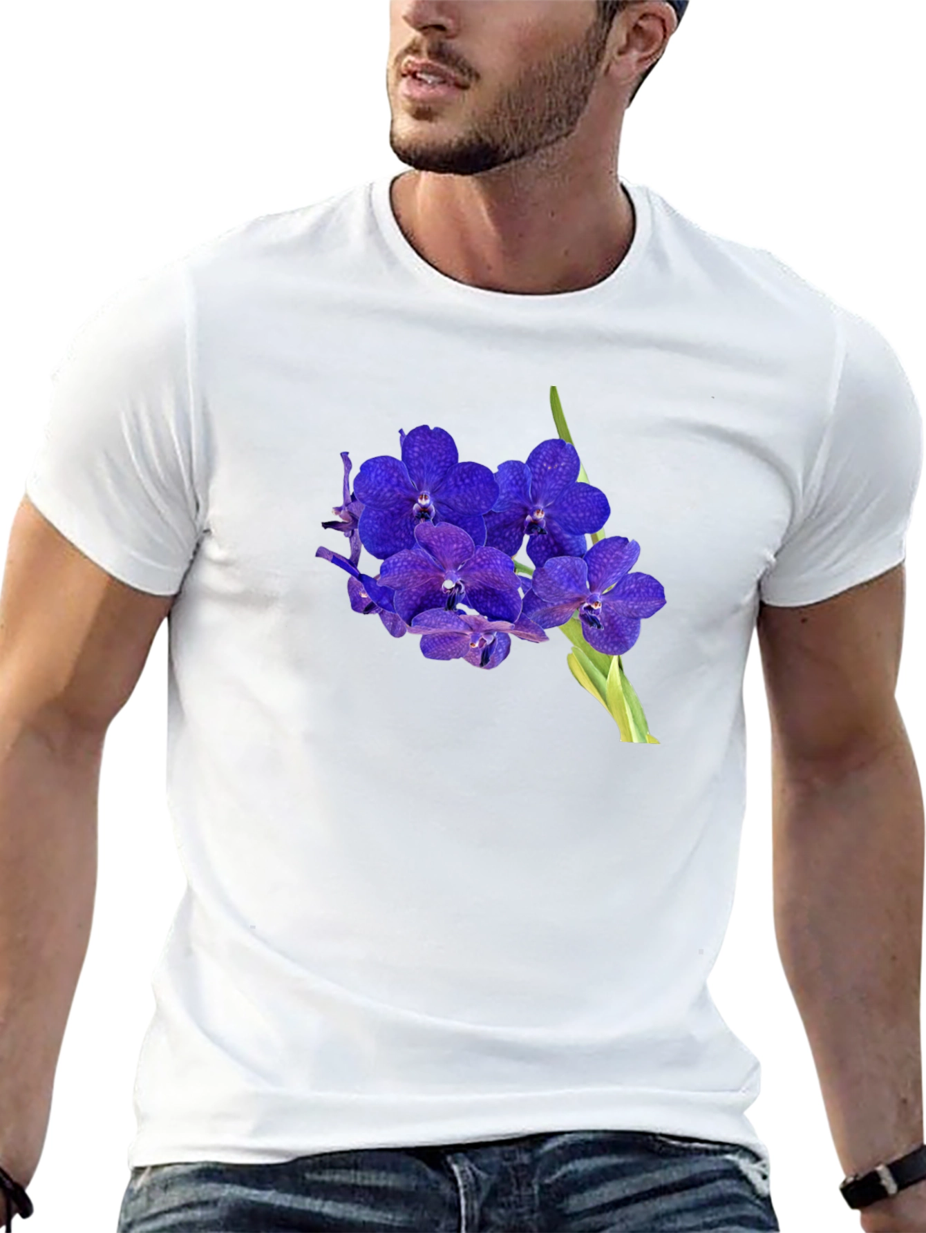 Floral Graphic Tee - Stylish Orchid Design