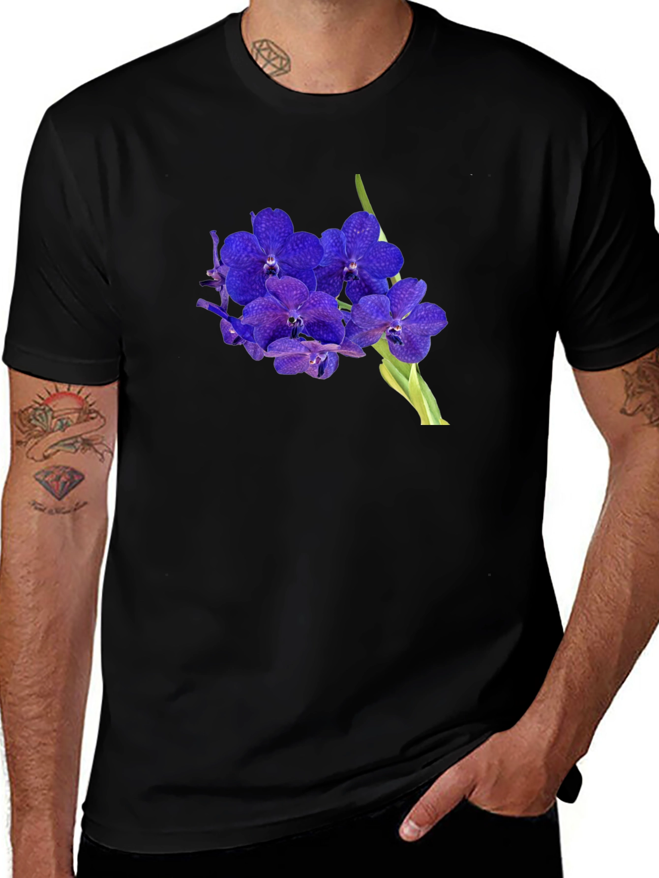 Floral Graphic Tee - Stylish Orchid Design