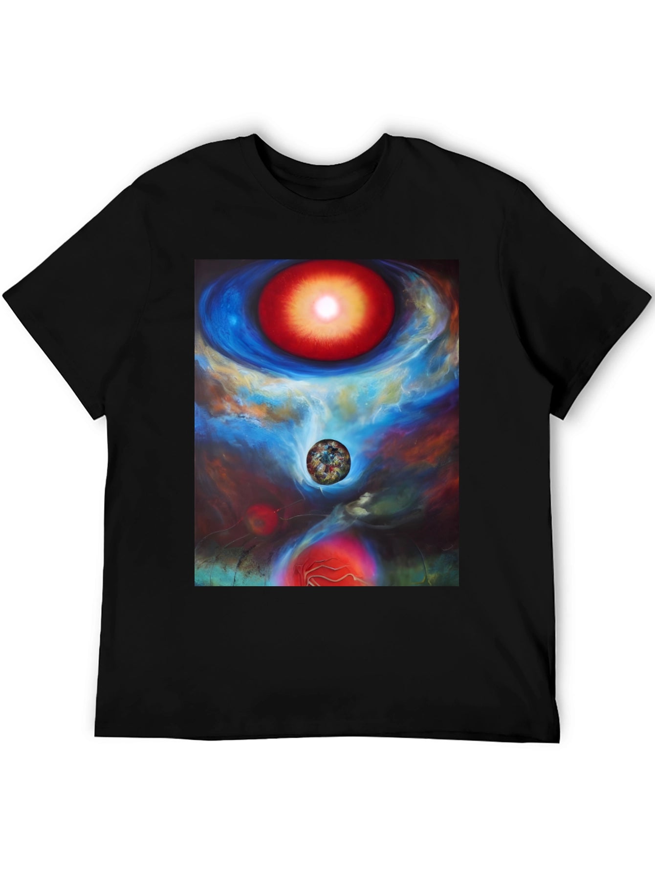 Nebula Dreams Black Tee - Cosmic Art Shirt