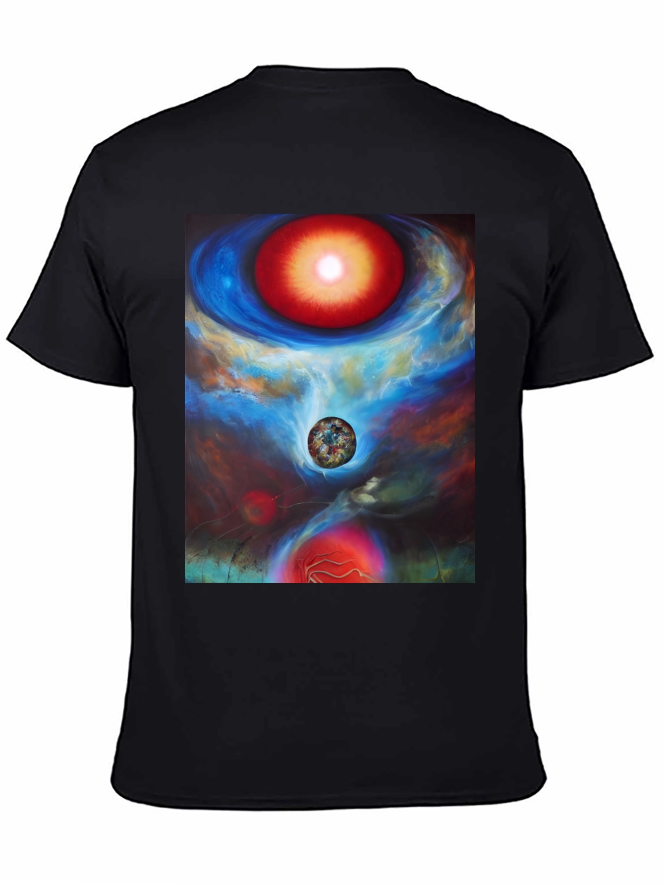 Nebula Dreams Black Tee - Cosmic Art Shirt