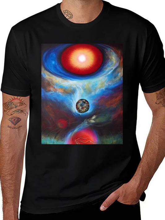 Nebula Dreams Black Tee - Cosmic Art Shirt