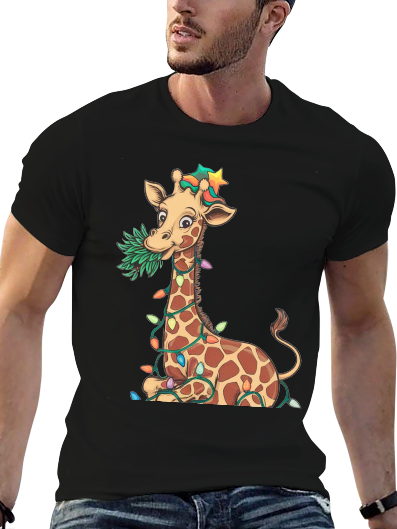 Festive Giraffe Graphic Tee