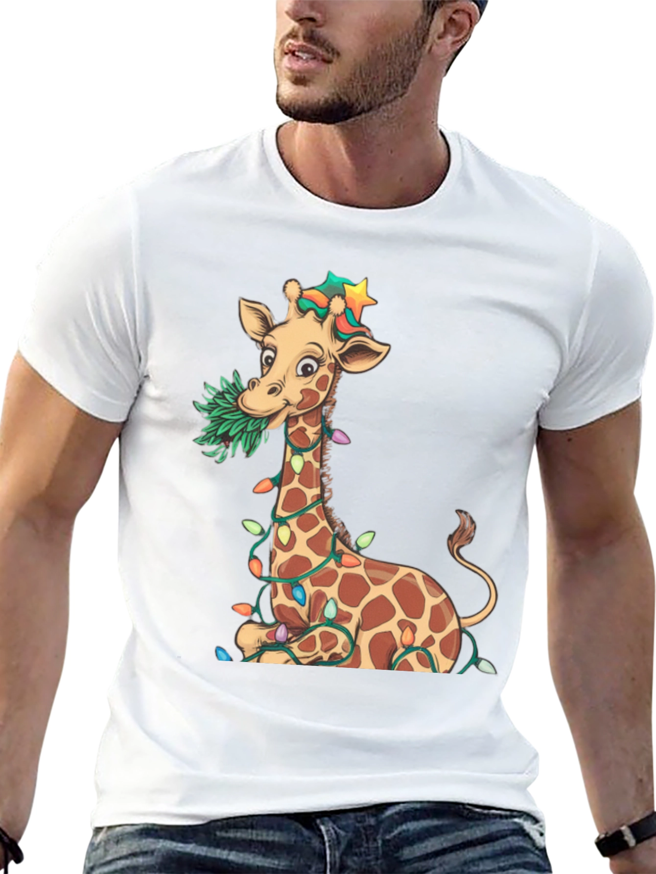 Festive Giraffe Graphic Tee