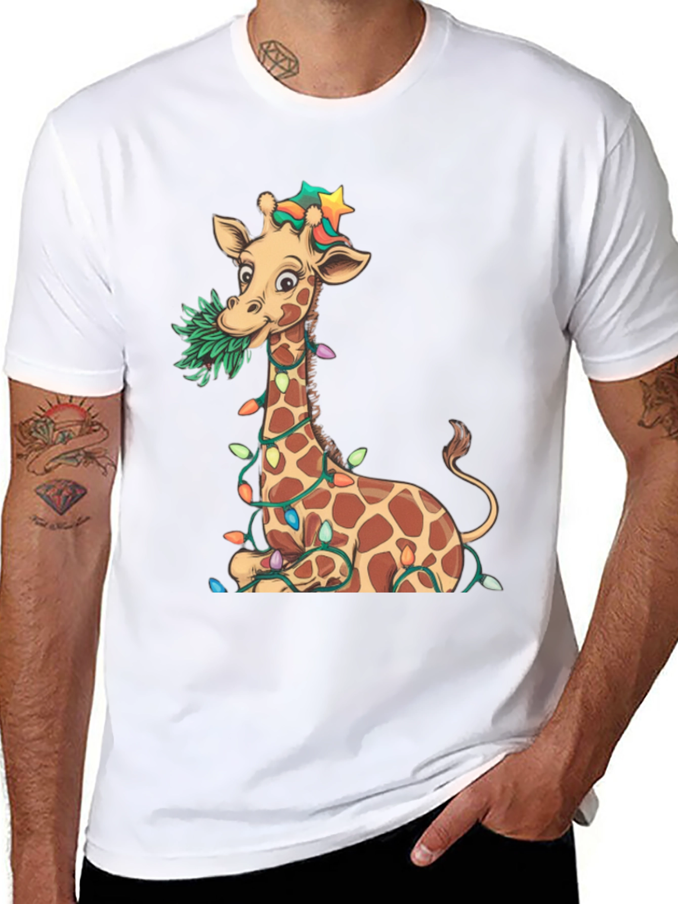Festive Giraffe Graphic Tee