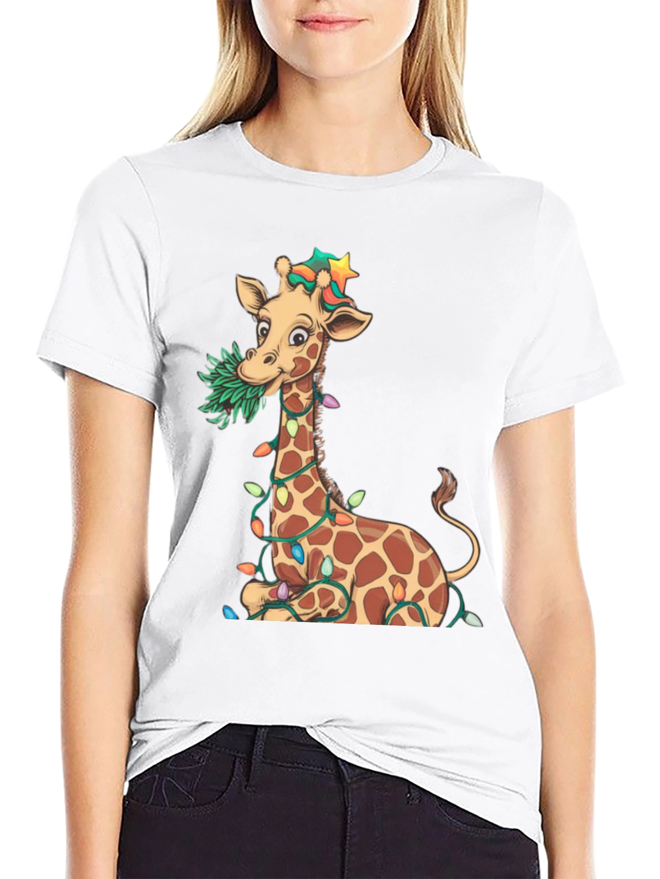 Festive Giraffe Graphic Tee