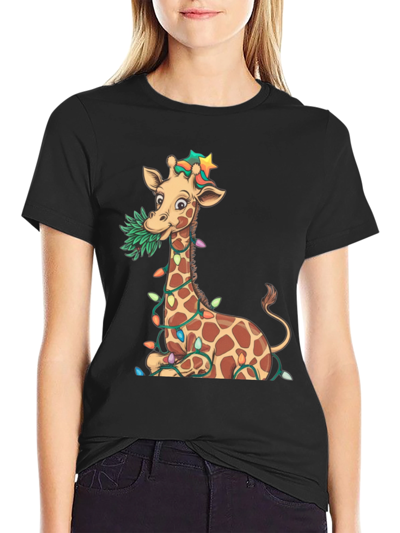 Festive Giraffe Graphic Tee