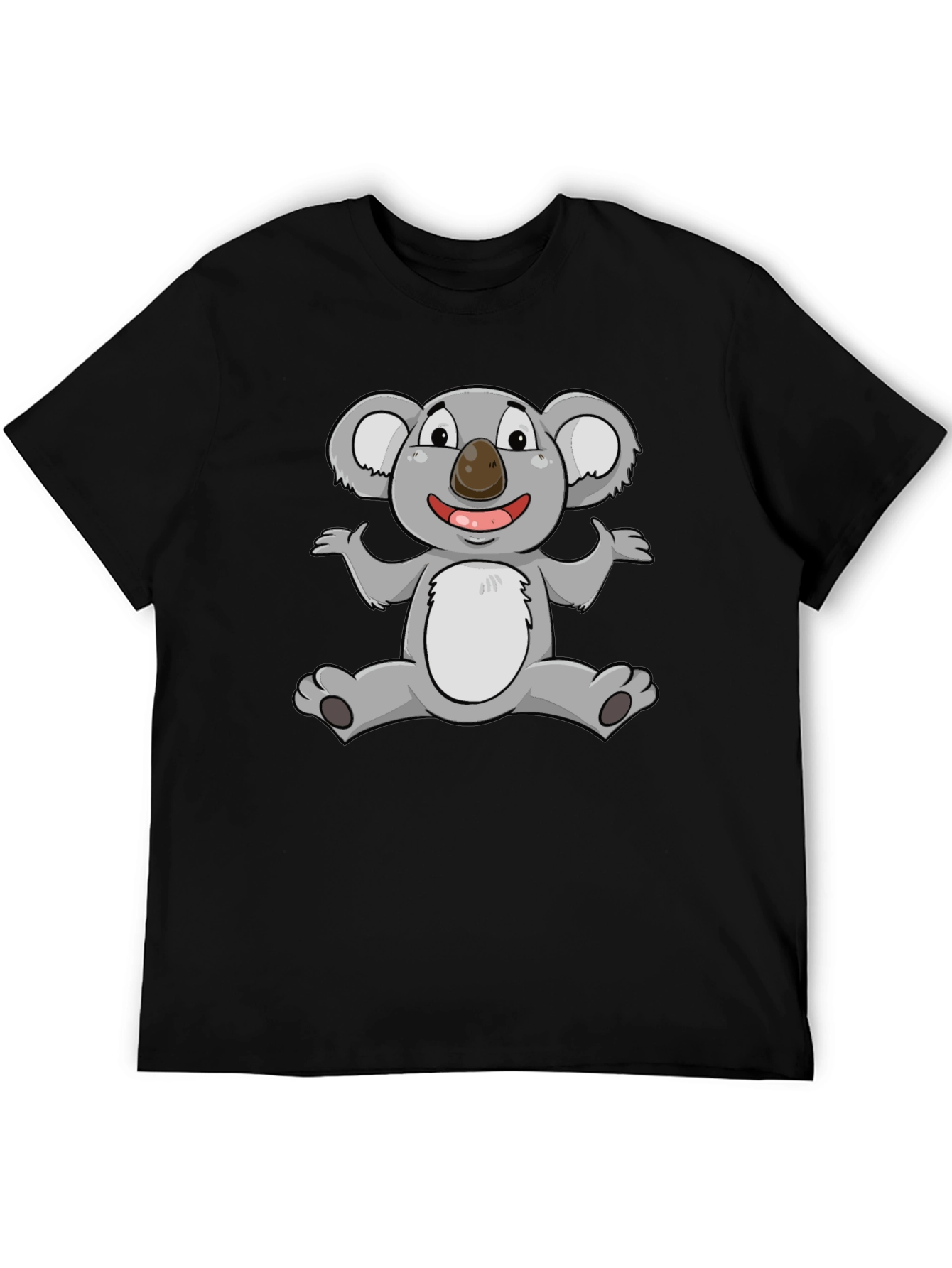 Cute Koala Graphic Black T-Shirt