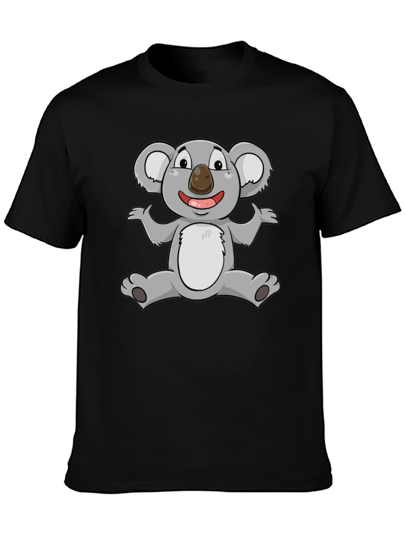 Cute Koala Graphic Black T-Shirt
