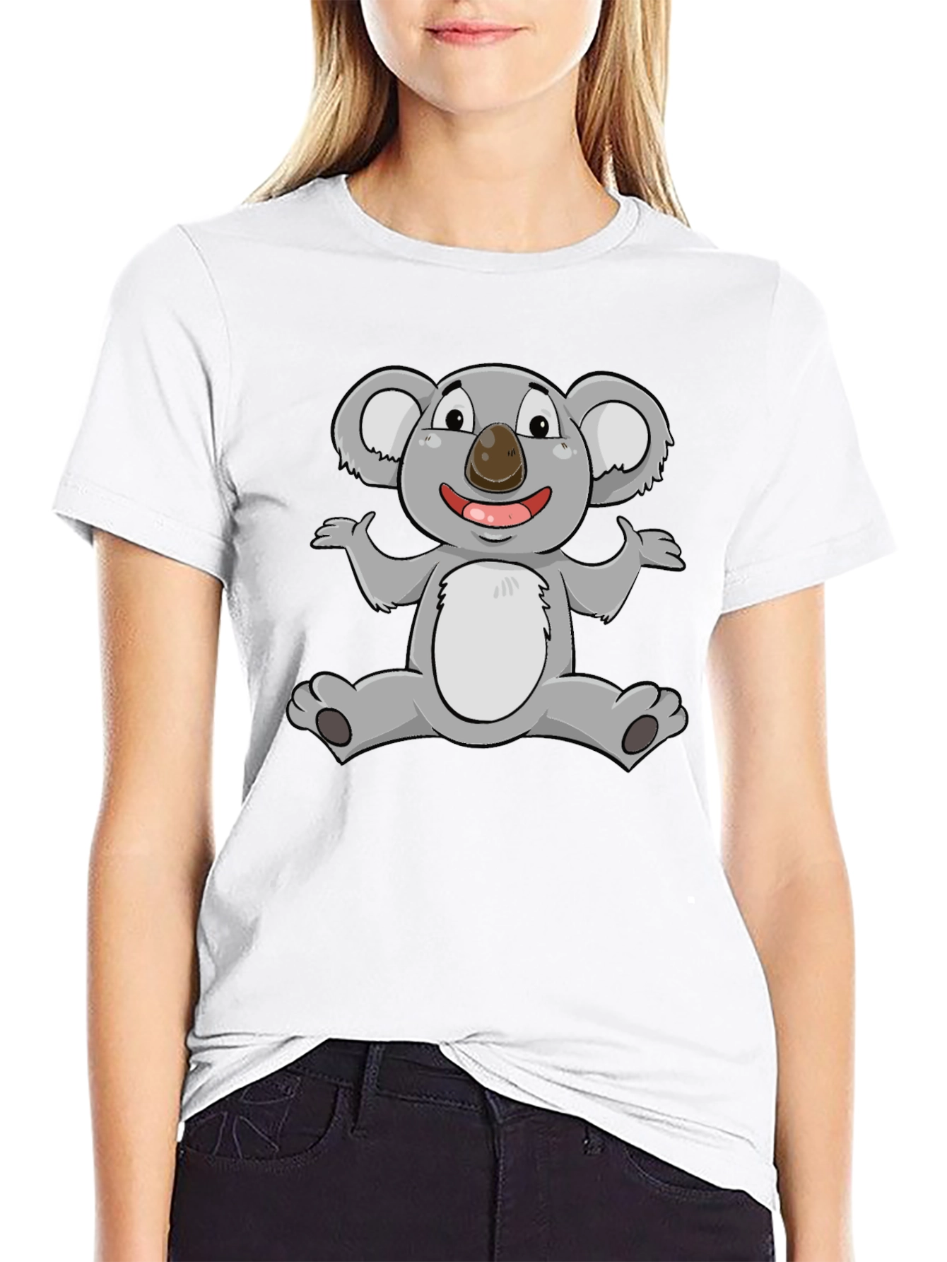 Cute Koala Graphic Black T-Shirt