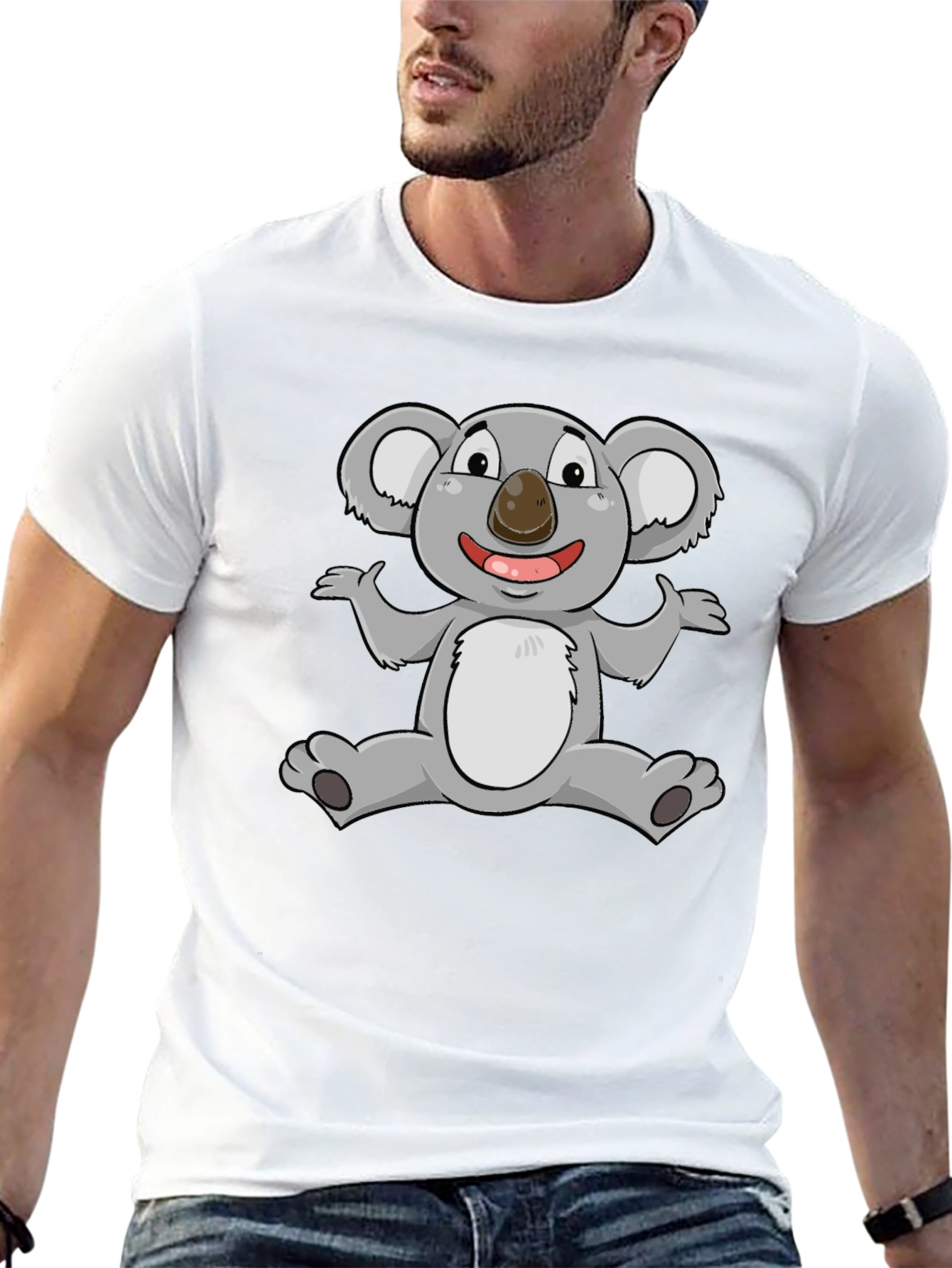 Cute Koala Graphic Black T-Shirt