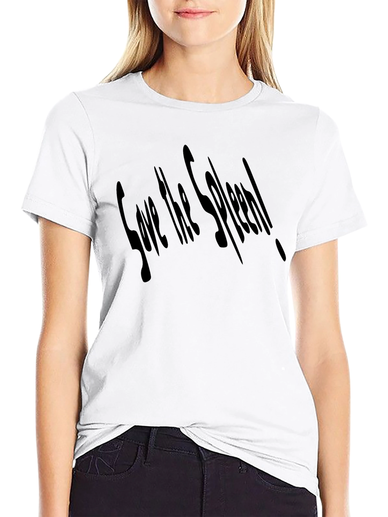 Save the Spleen! Mens Black Graphic T-Shirt