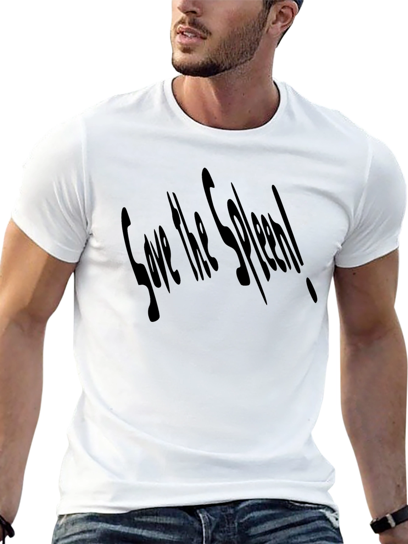 Save the Spleen! Mens Black Graphic T-Shirt
