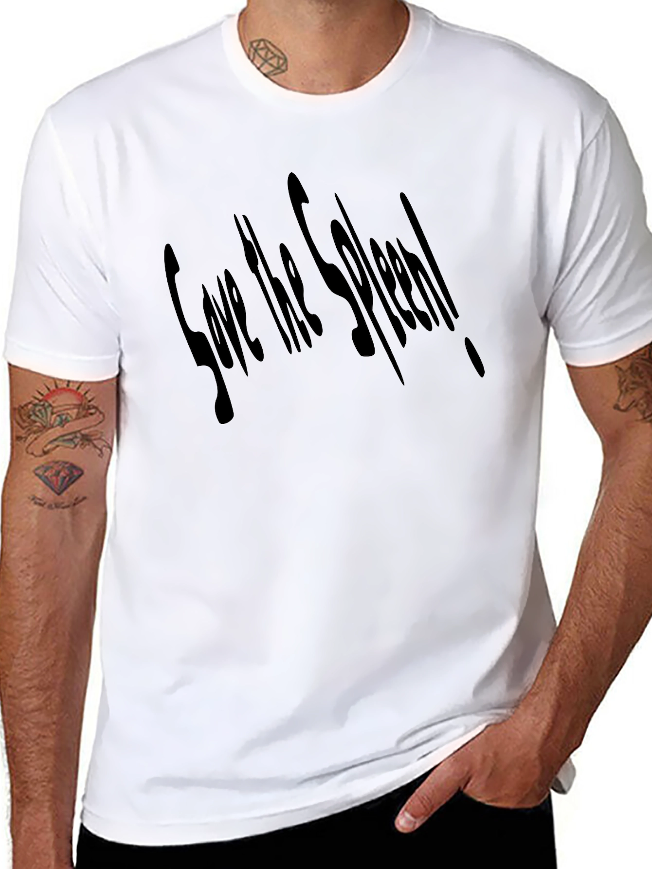 Save the Spleen! Mens Black Graphic T-Shirt