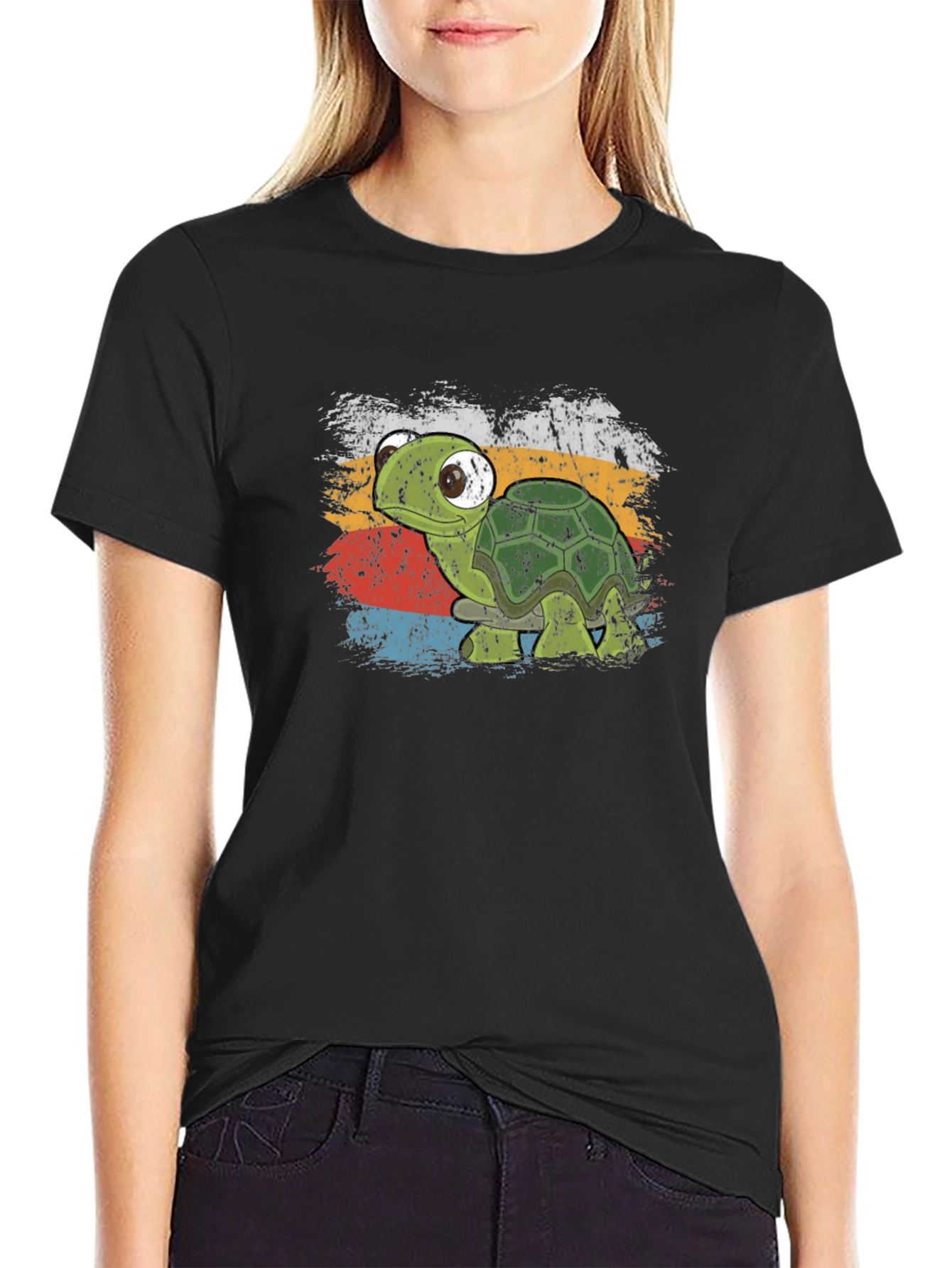 Retro Turtle Graphic T-Shirt - Soft Cotton Blend