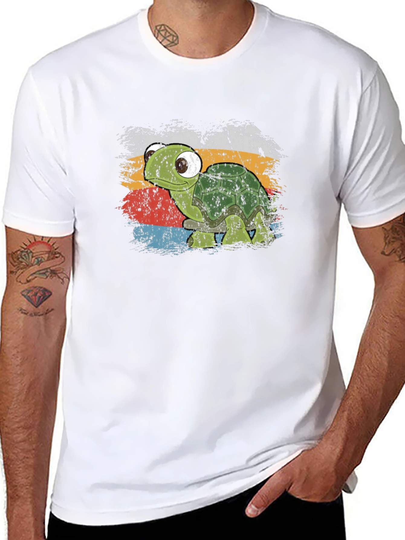 Retro Turtle Graphic T-Shirt - Soft Cotton Blend