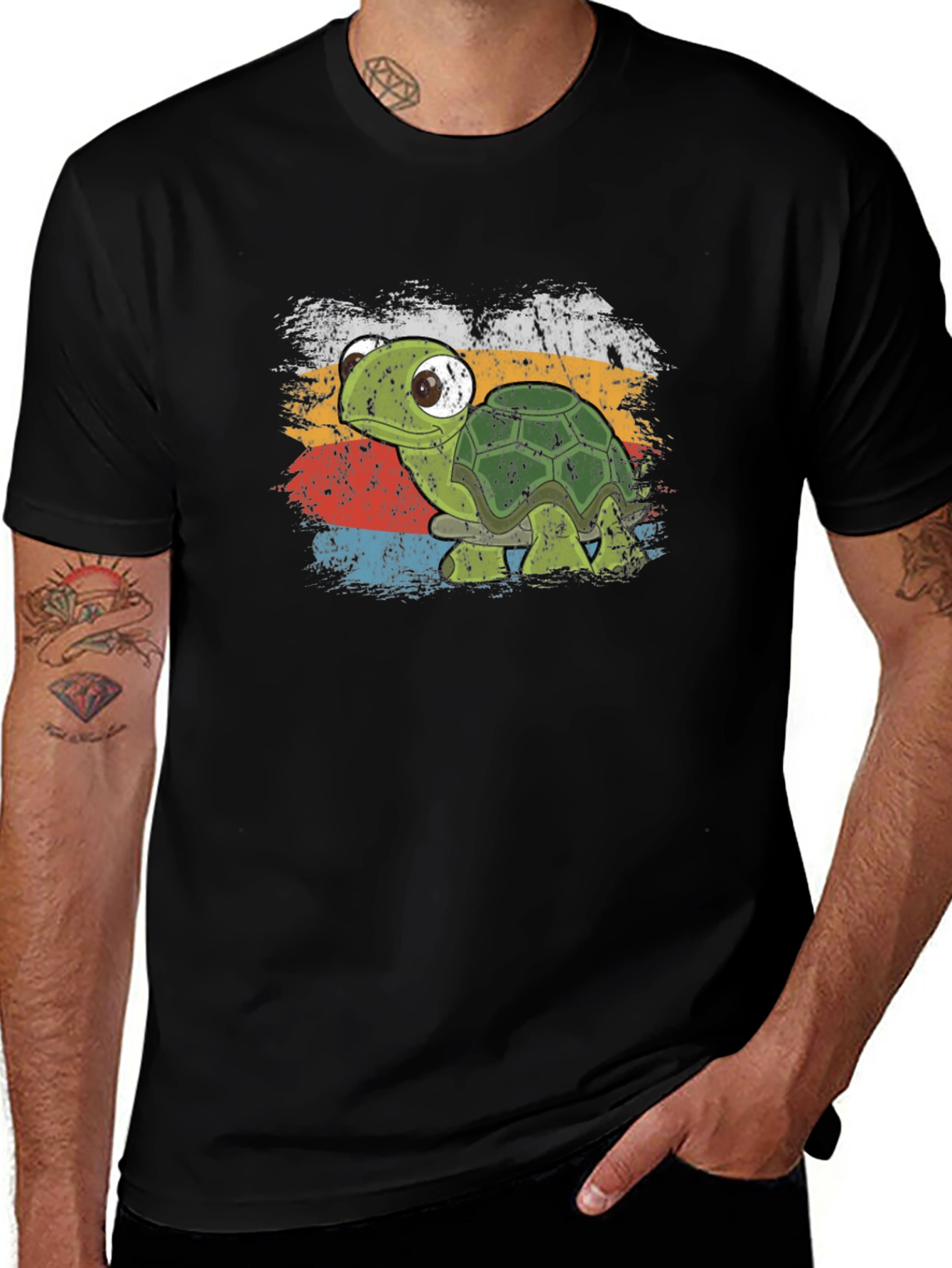 Retro Turtle Graphic T-Shirt - Soft Cotton Blend