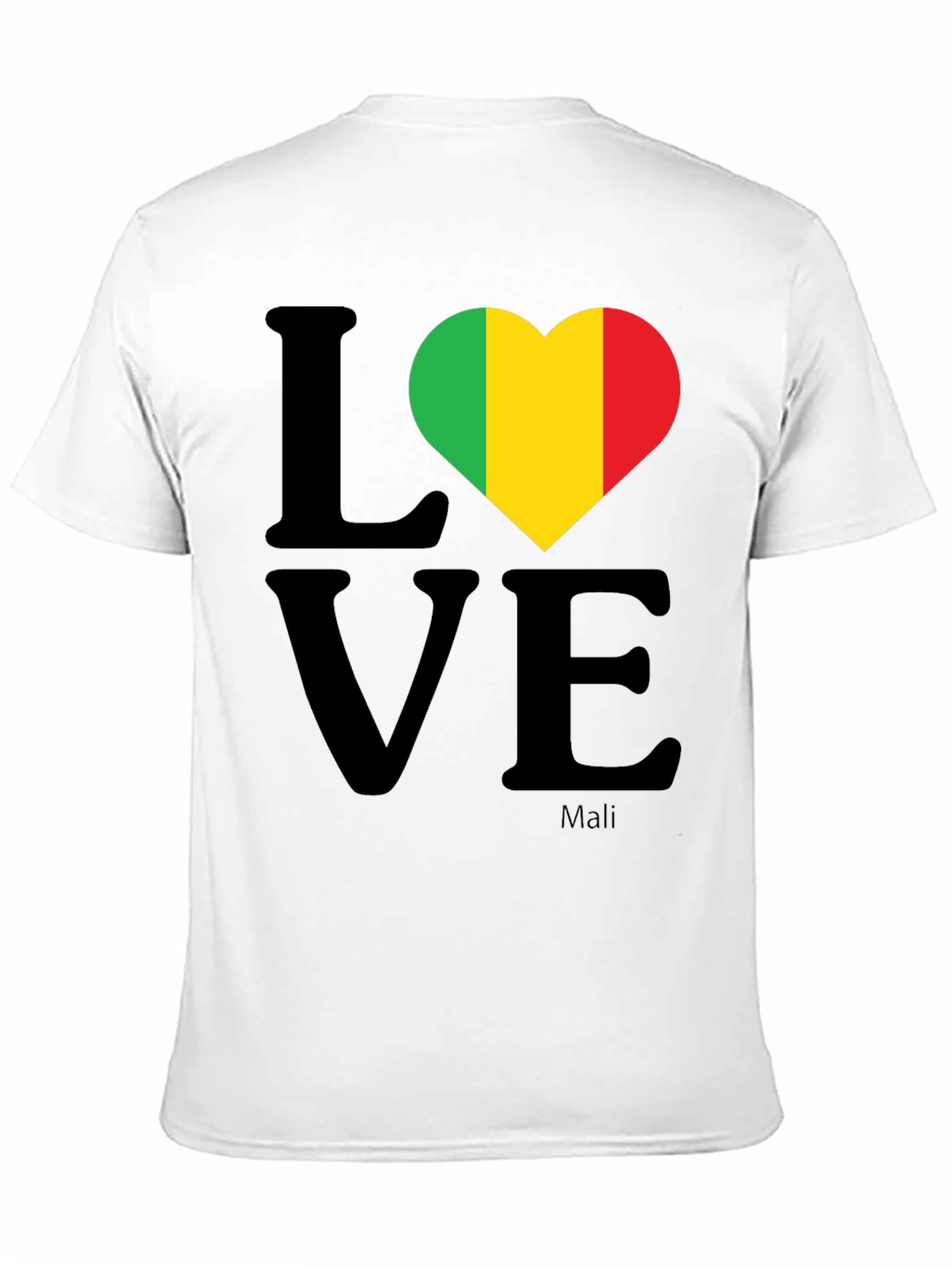 Mali Flag Love T-Shirt - Black
