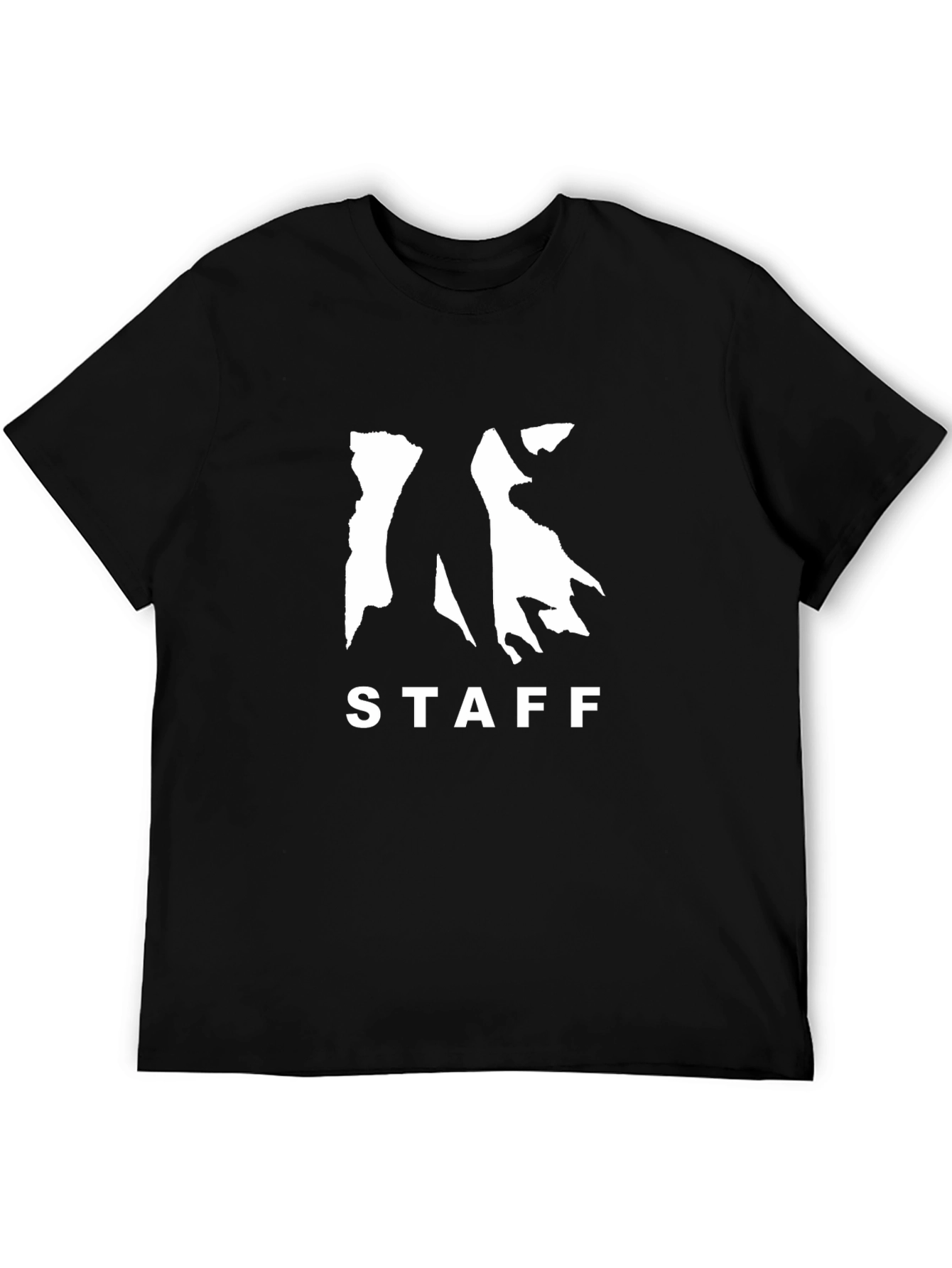 Staff Graphic Tee - Black Cotton Casual T-Shirt
