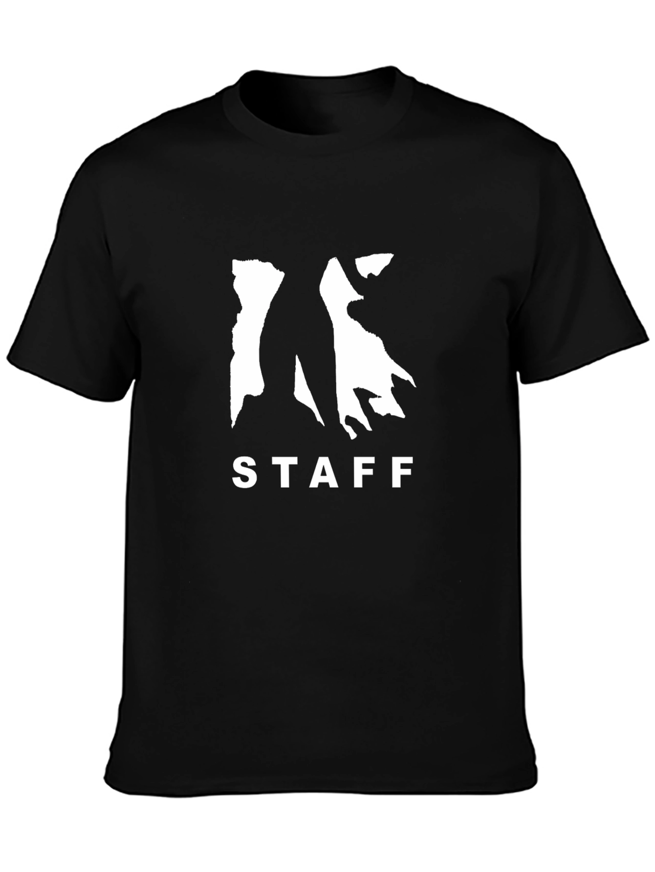Staff Graphic Tee - Black Cotton Casual T-Shirt