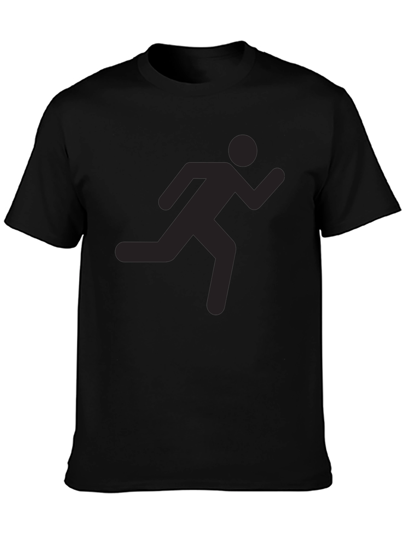 Black Graphic Tee - Running Man Silhouette