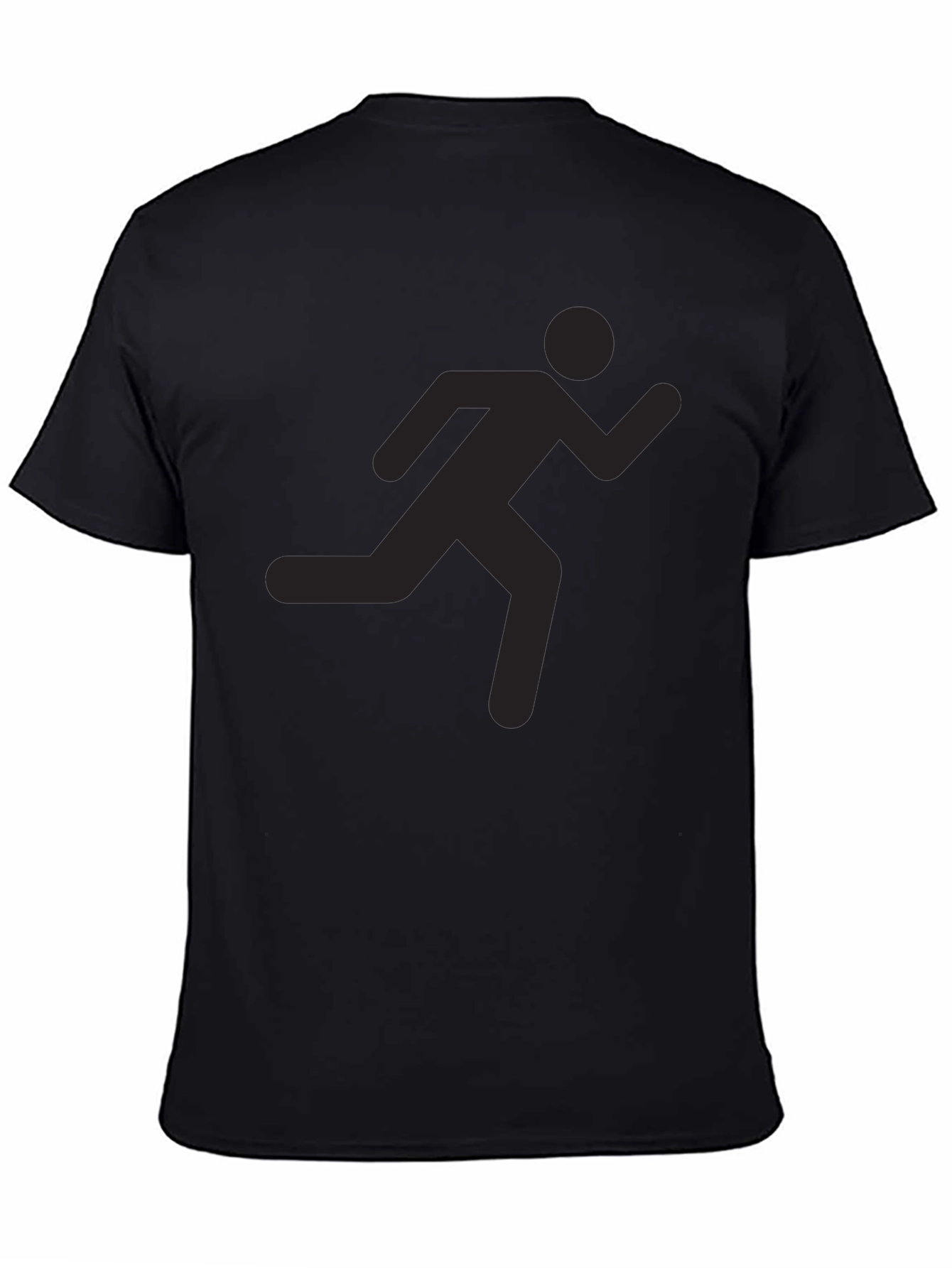 Black Graphic Tee - Running Man Silhouette