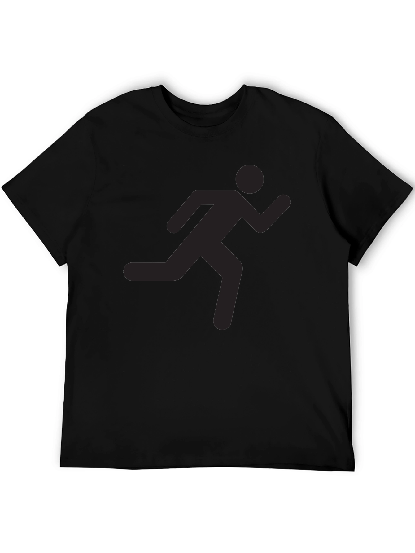 Black Graphic Tee - Running Man Silhouette