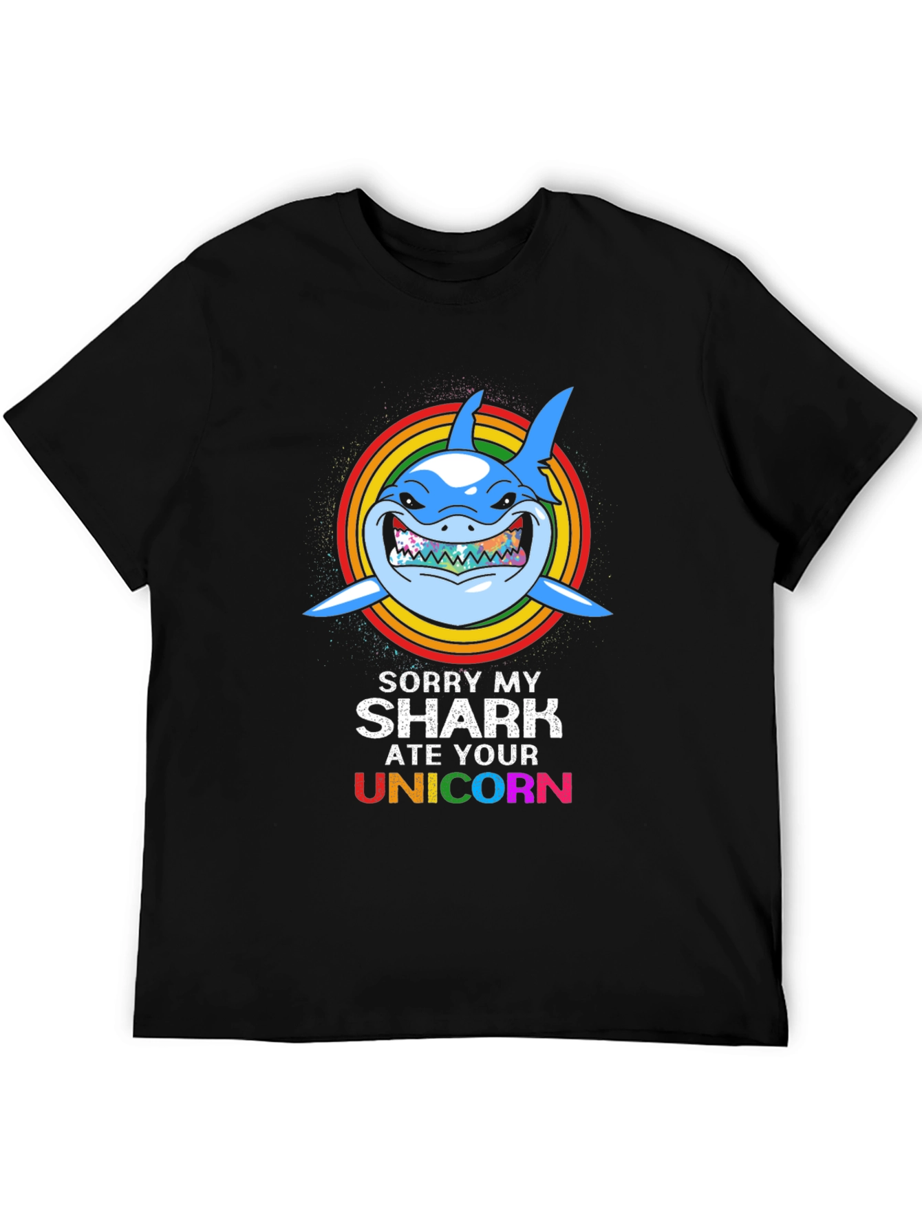 Funny Shark Ate Unicorn Graphic Tee