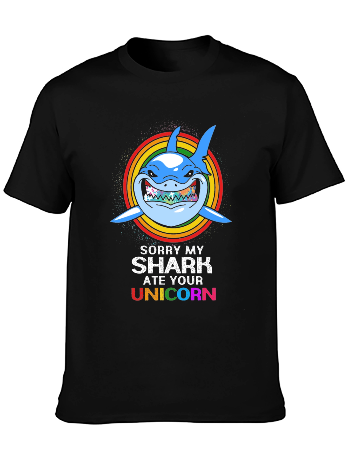Funny Shark Ate Unicorn Graphic Tee