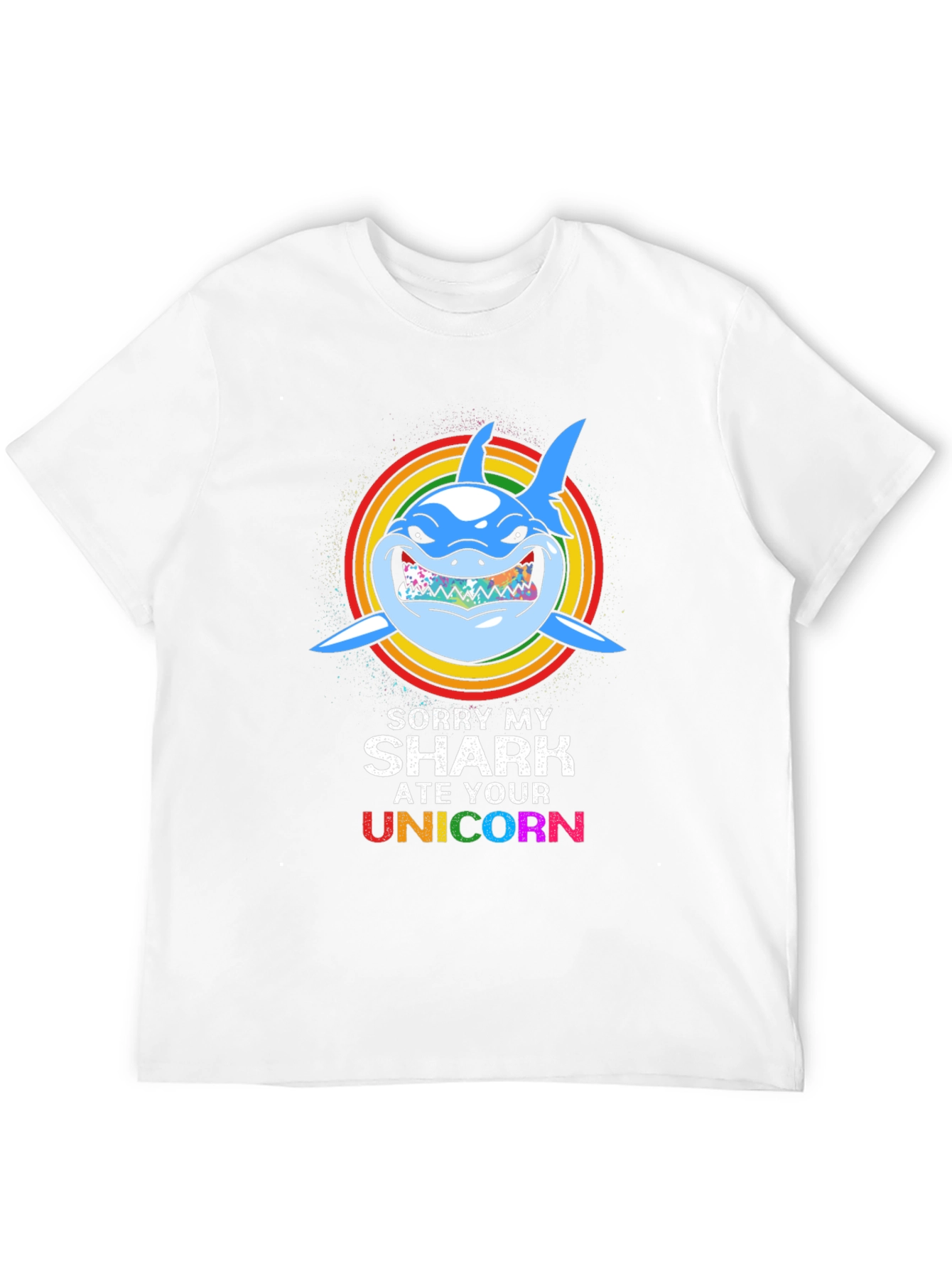 Funny Shark Ate Unicorn Graphic Tee