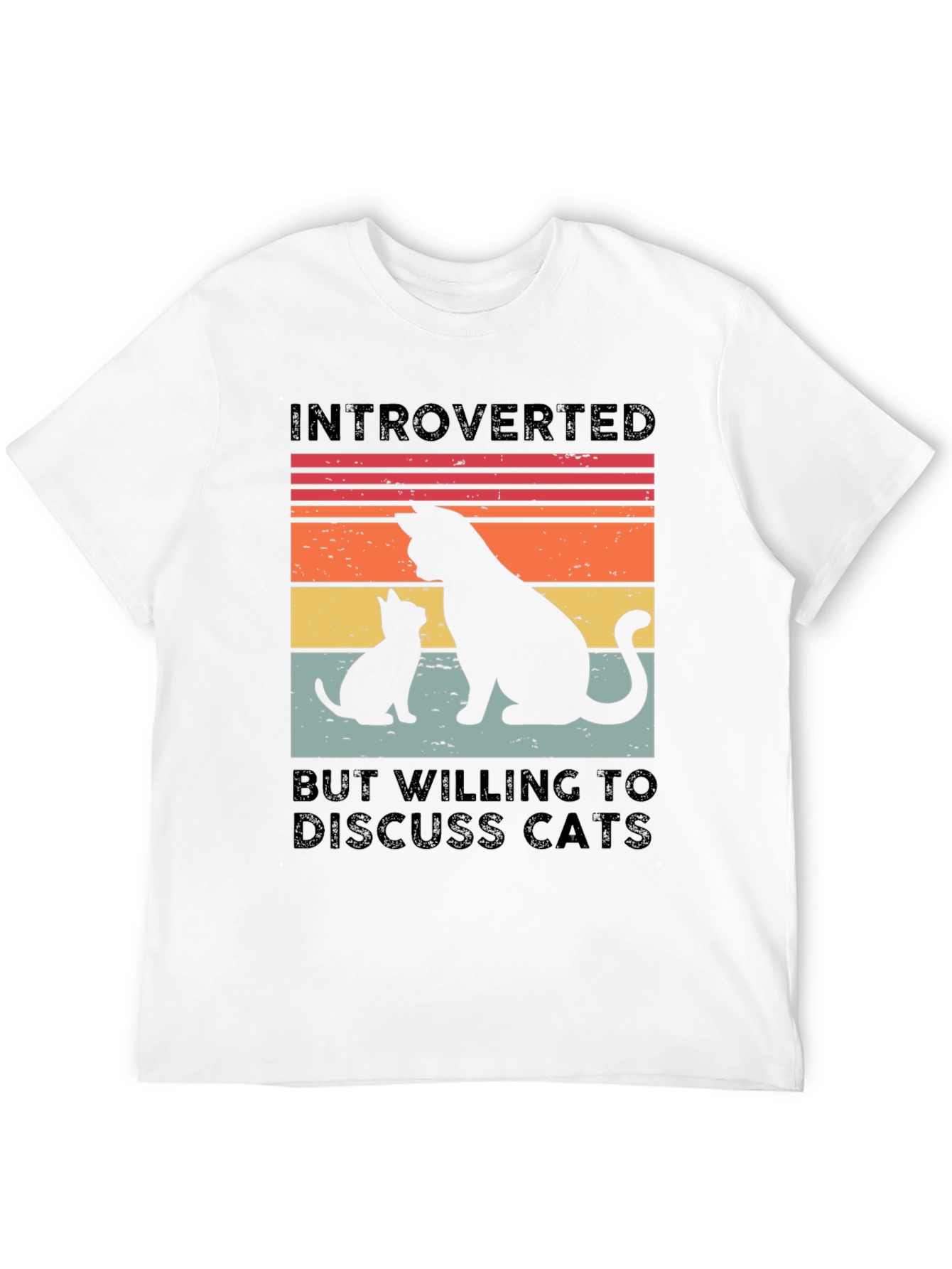 Introverted Cat Lover T-Shirt - Black Tee