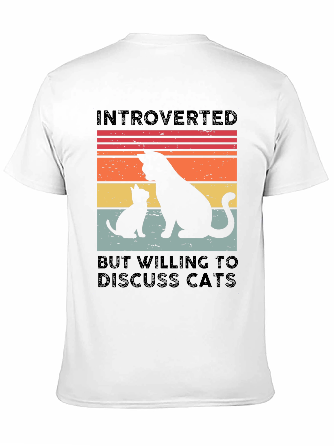 Introverted Cat Lover T-Shirt - Black Tee