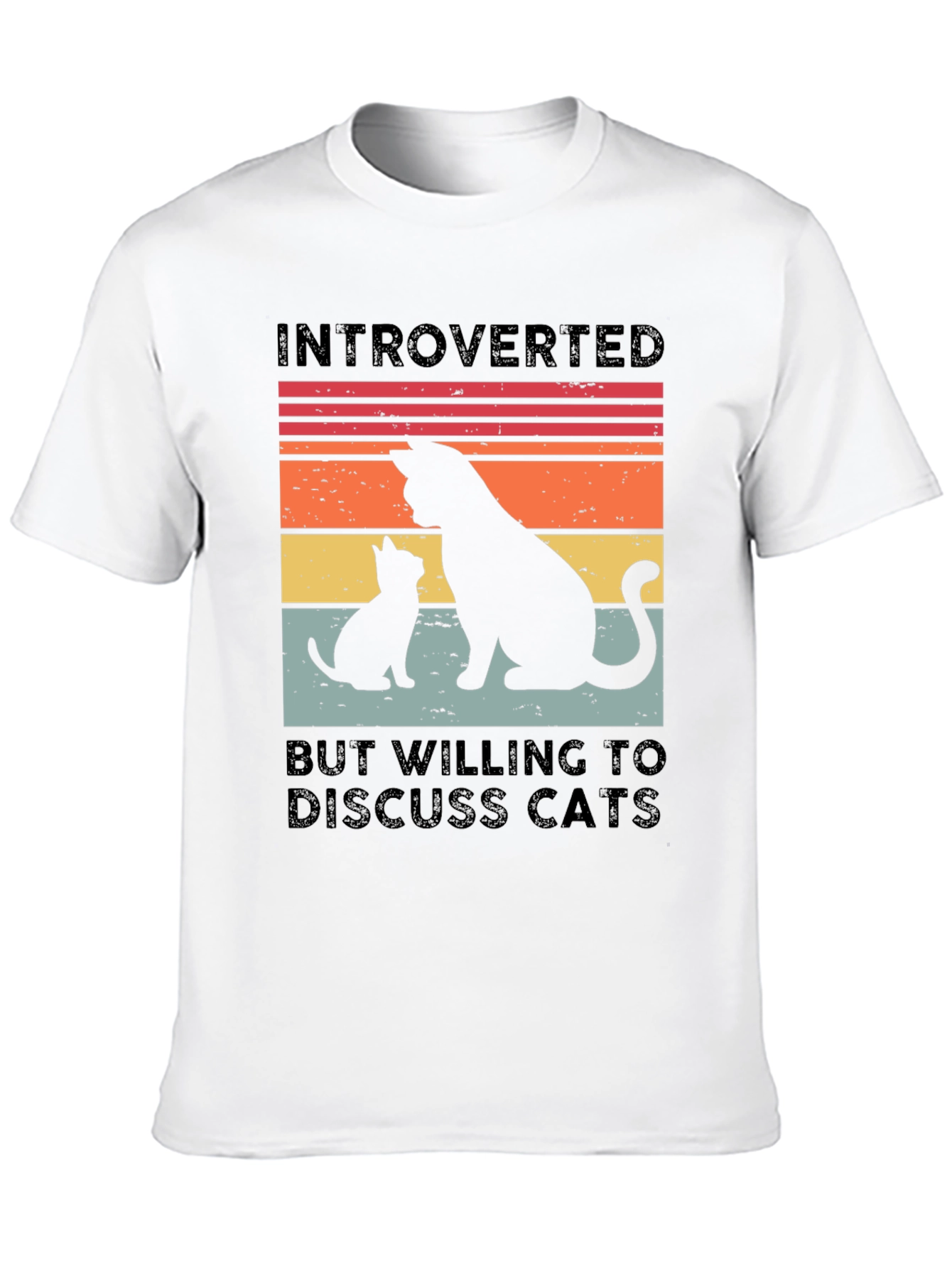 Introverted Cat Lover T-Shirt - Black Tee